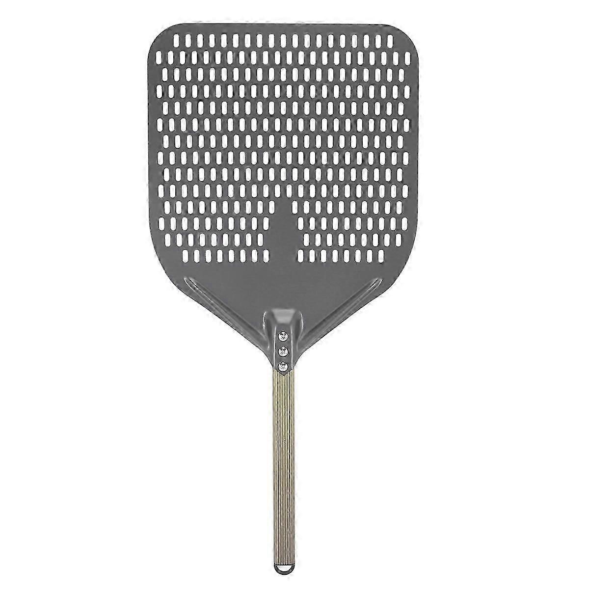 14 Inch Rectangular Pizza Shovel,Perforated Pizza Paddle Aluminum Pizza Peel,Pizza Tool for Baking jn