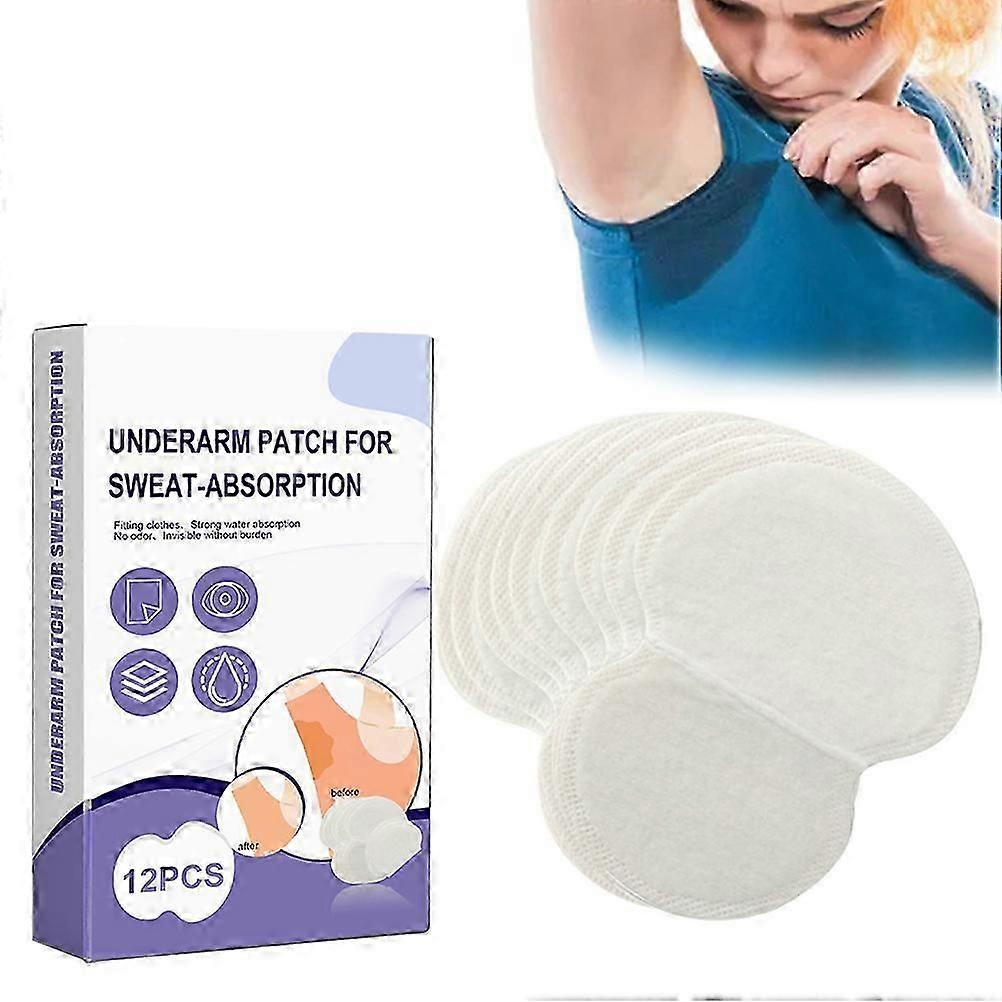 12PCS/Box Underarm Sweat Absorbent Pads Disposable Breathable Invisible Sweat Absorbent Pads