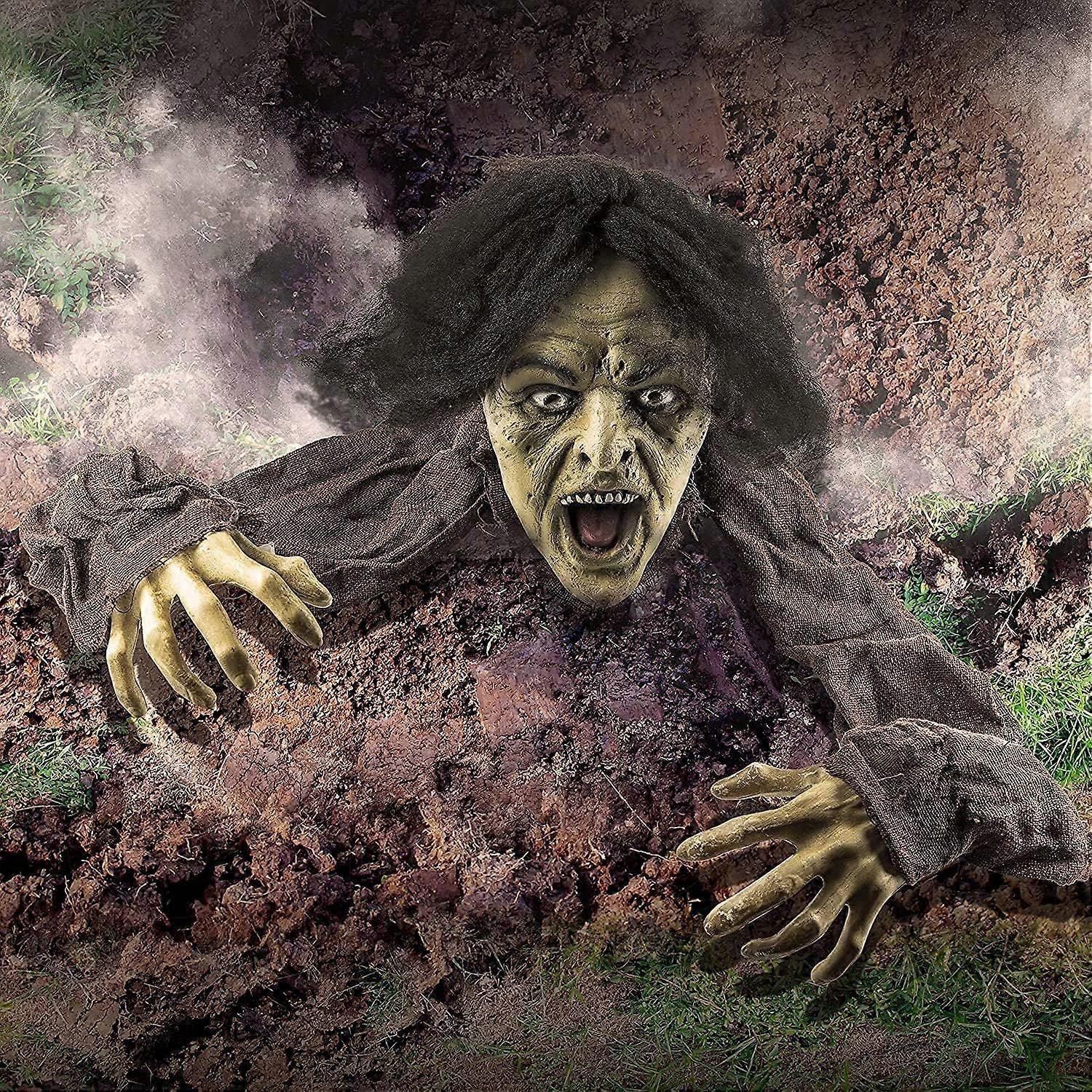 ハロウィーン屋外&屋内デコレーション - ハロウィーンのための最高の怖い墓地のデコレーション、等身大ゾンビハロウィーンのデコレーション