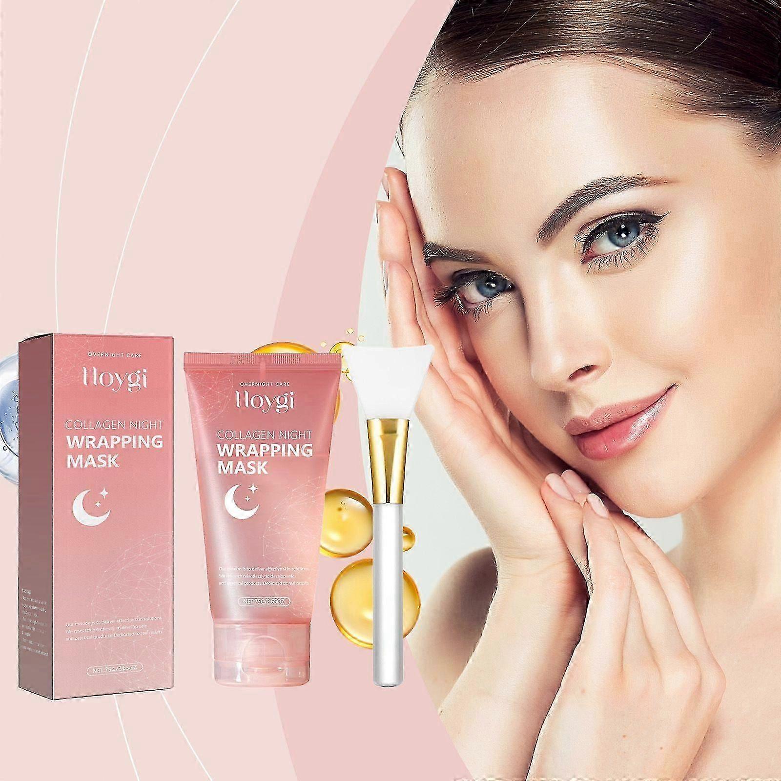 Collagen Wrapping Mask, Collagen Wrapping Mask, Hydrolyzed Collagen Off Facial Mask, With A Mask Applicator, For All Skin Types
