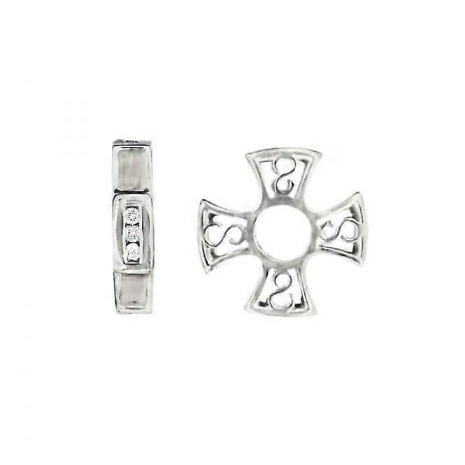 Silver & Diamonds Cross Charm S043D