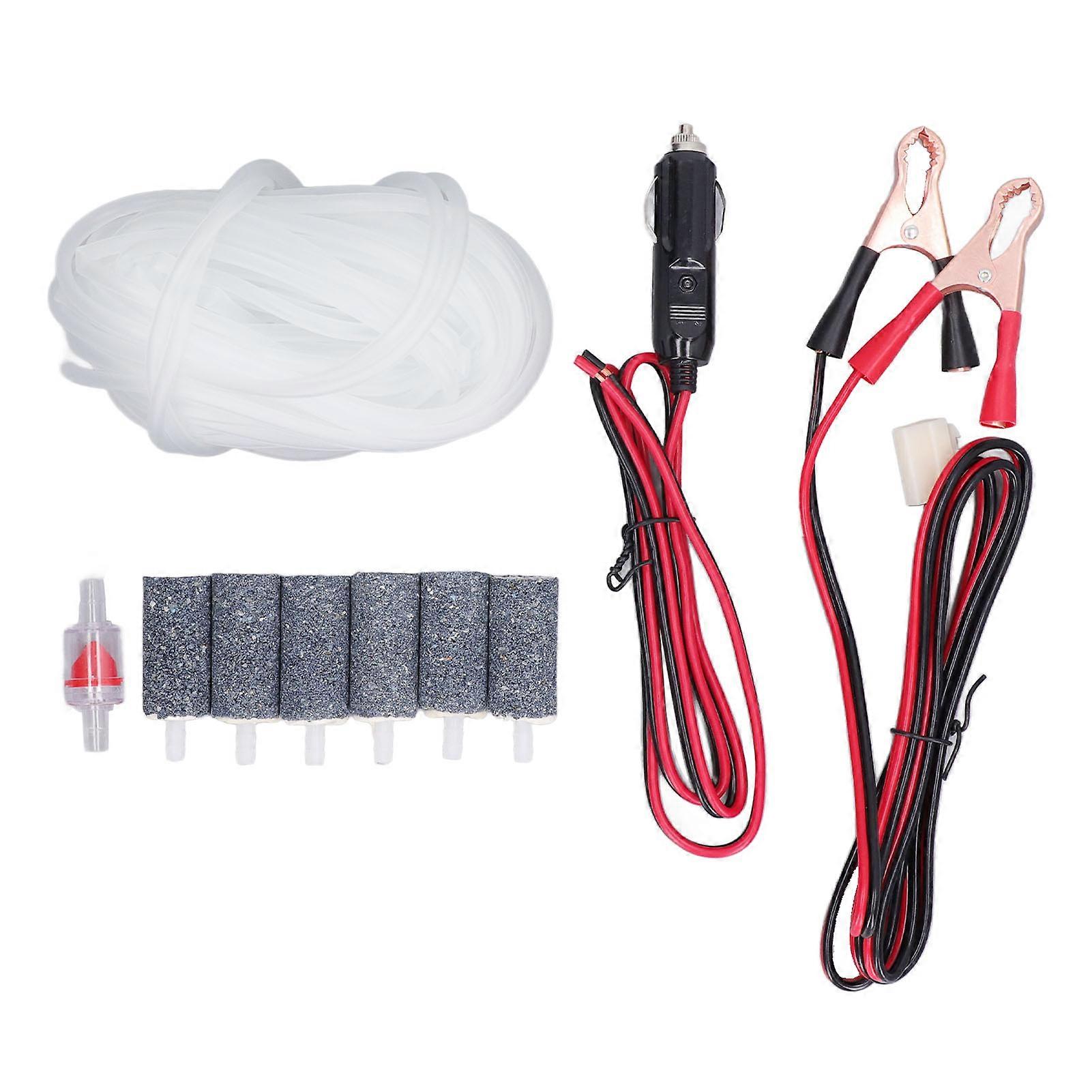 Air Pump Accessory Air Hose Check Valve Bubble Stone Battery Clamp Cable Set Kit
