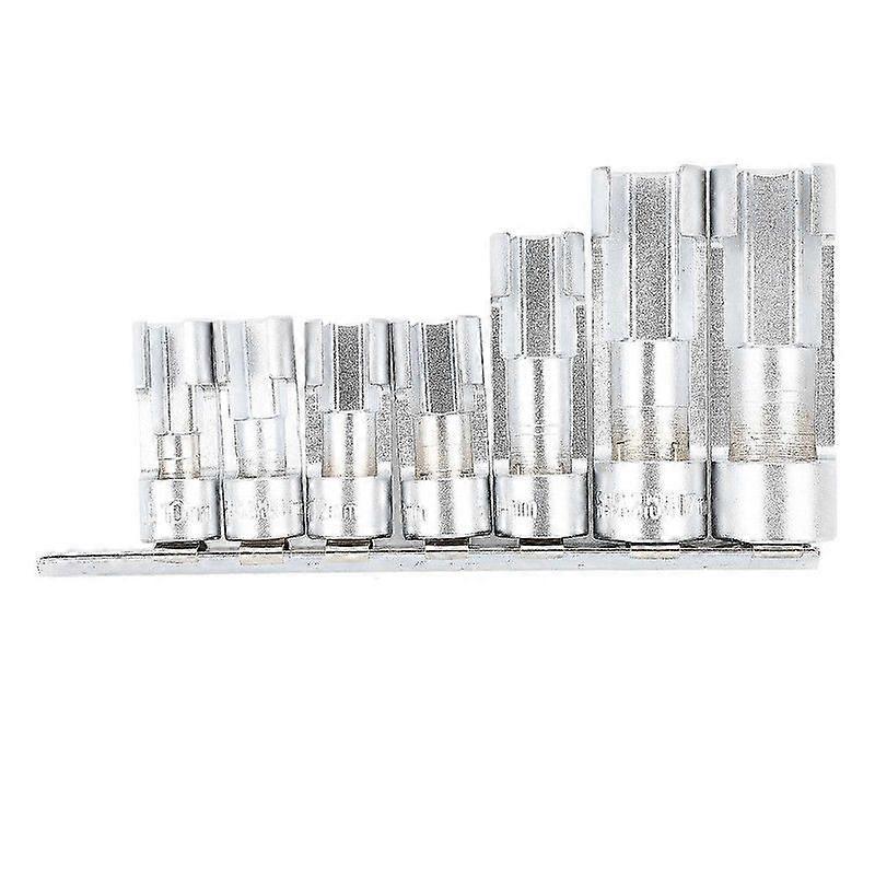 7 Pcs Oxygen Sensor Removal Socket Tool Chromium Alloy Oil Injector O2 Sensor Wrench Removal Tool Set for Vehicle E2U111