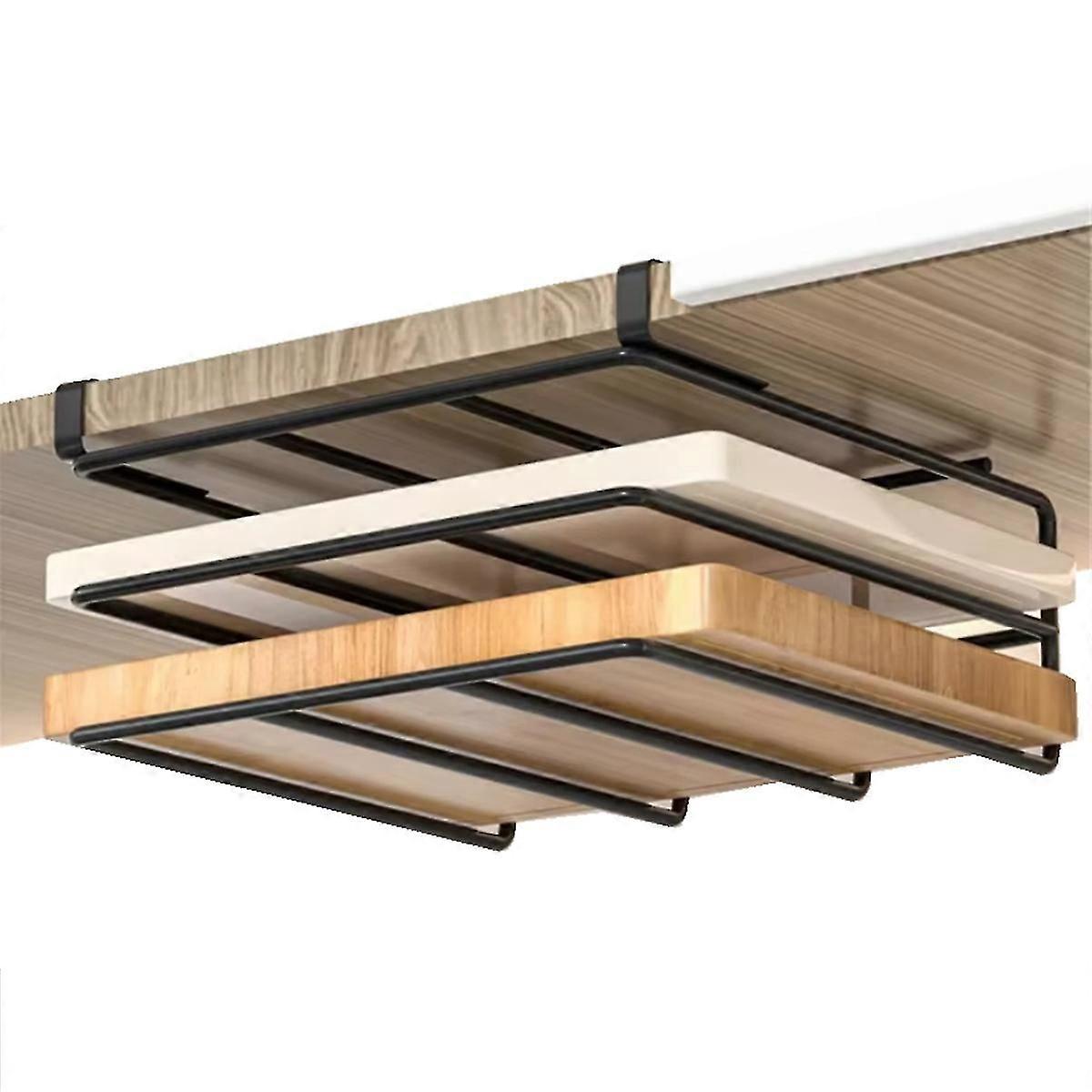 Kitchen Non-Punch Storage Rack Multi-Function Cutting Board Storage Rack Cabinet Hanging Under-Cabinet Rack A JP