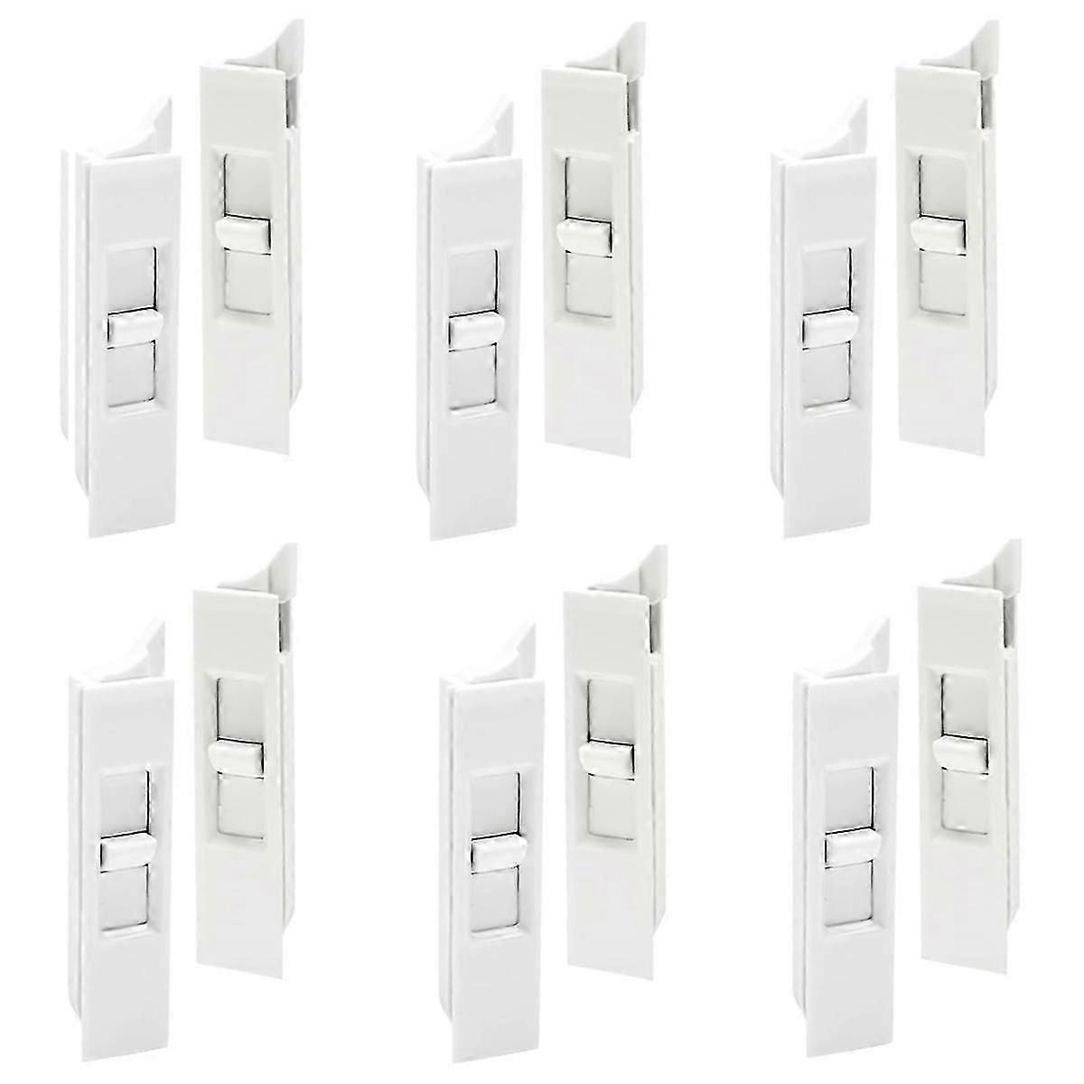 6Pairs Tilt Latch,Plastic Construction Window Tilt Latch Replacement,Snap-in Latch Pairs Spring Loaded Window Latch Lock