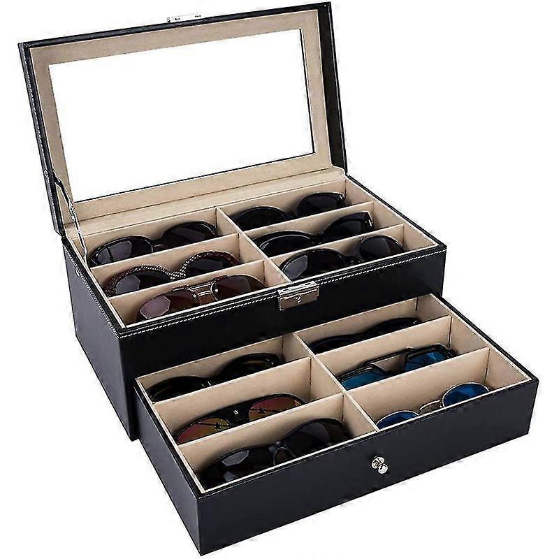Eyeglasses Storage And Sunglass Glasses Display Drawer Lockable Case Organizer