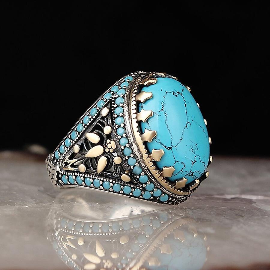 Retro Grote Ovale Ring Mannen en Vrouwen Oude Universele Ring Retro Sieraden