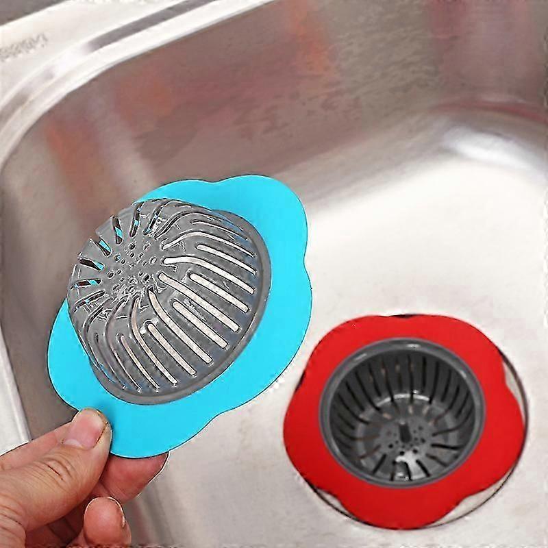 Set of 3 Red Sink Strainer Sets for Kitchen Sink Drain Silicone Sink Stopper Garbage Disposal Drain Stopper Diameter 4.5 Inches
