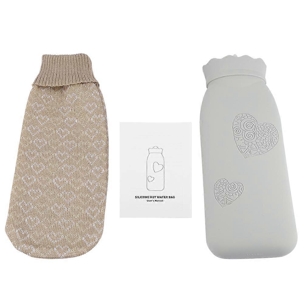 Portable Microwave Heating Bag Environmental Silicone Warmer Cooler (Gray L)