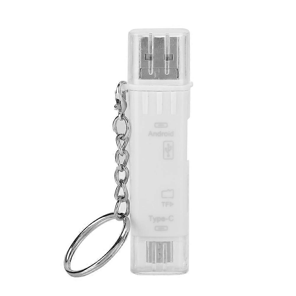 5 in 1 Type C OTG USB2.0 Multi Function Card Reader Memory Card Micro Memory Card Adapter(White )