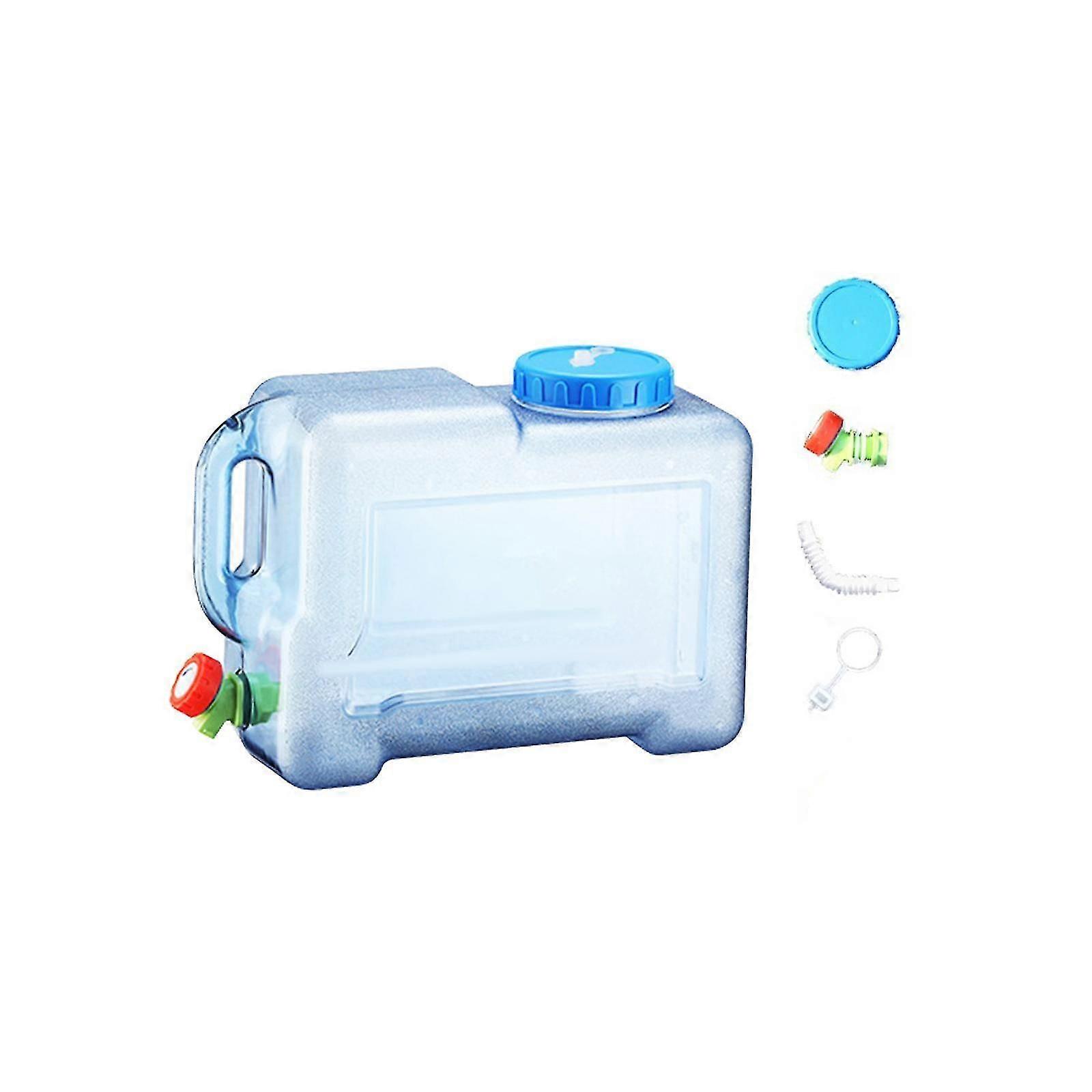 Portable Water Container with Faucet Water Bucket Sturdy for Hiking Backpack 5 Liters