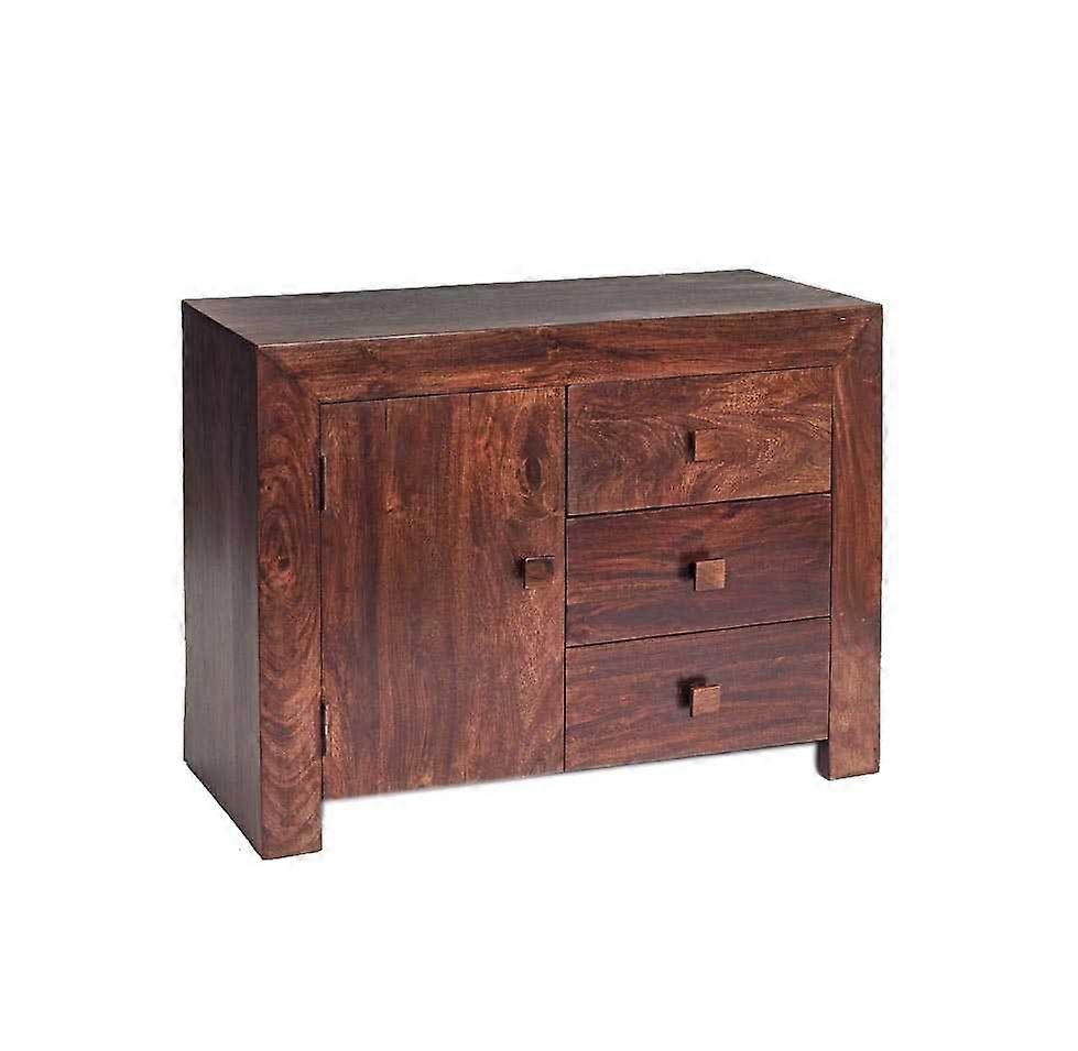Toko dark mango 3 drawer sideboard