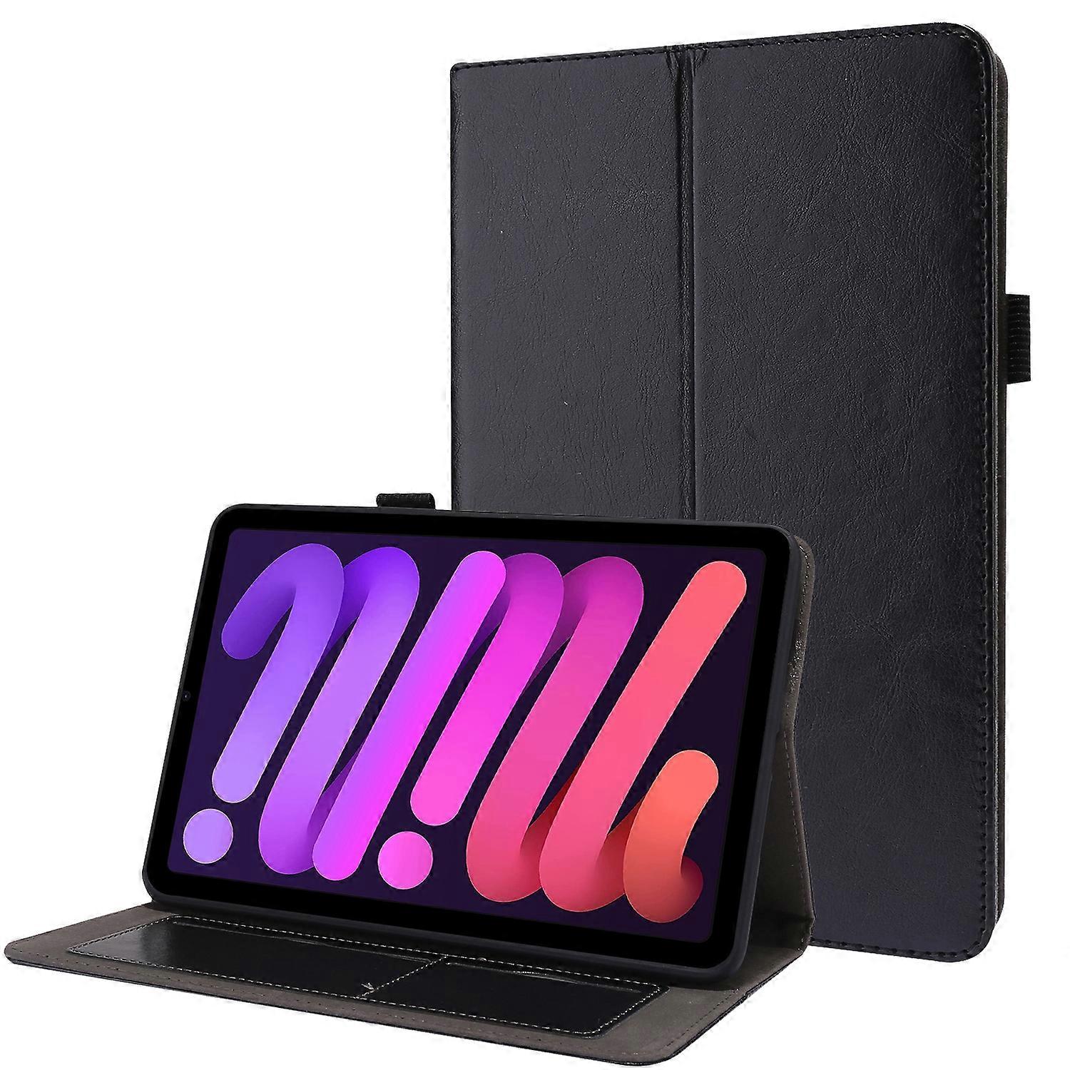 For iPad mini 6 / mini 2024 Two-Folding Holder Business Leather Tablet Case