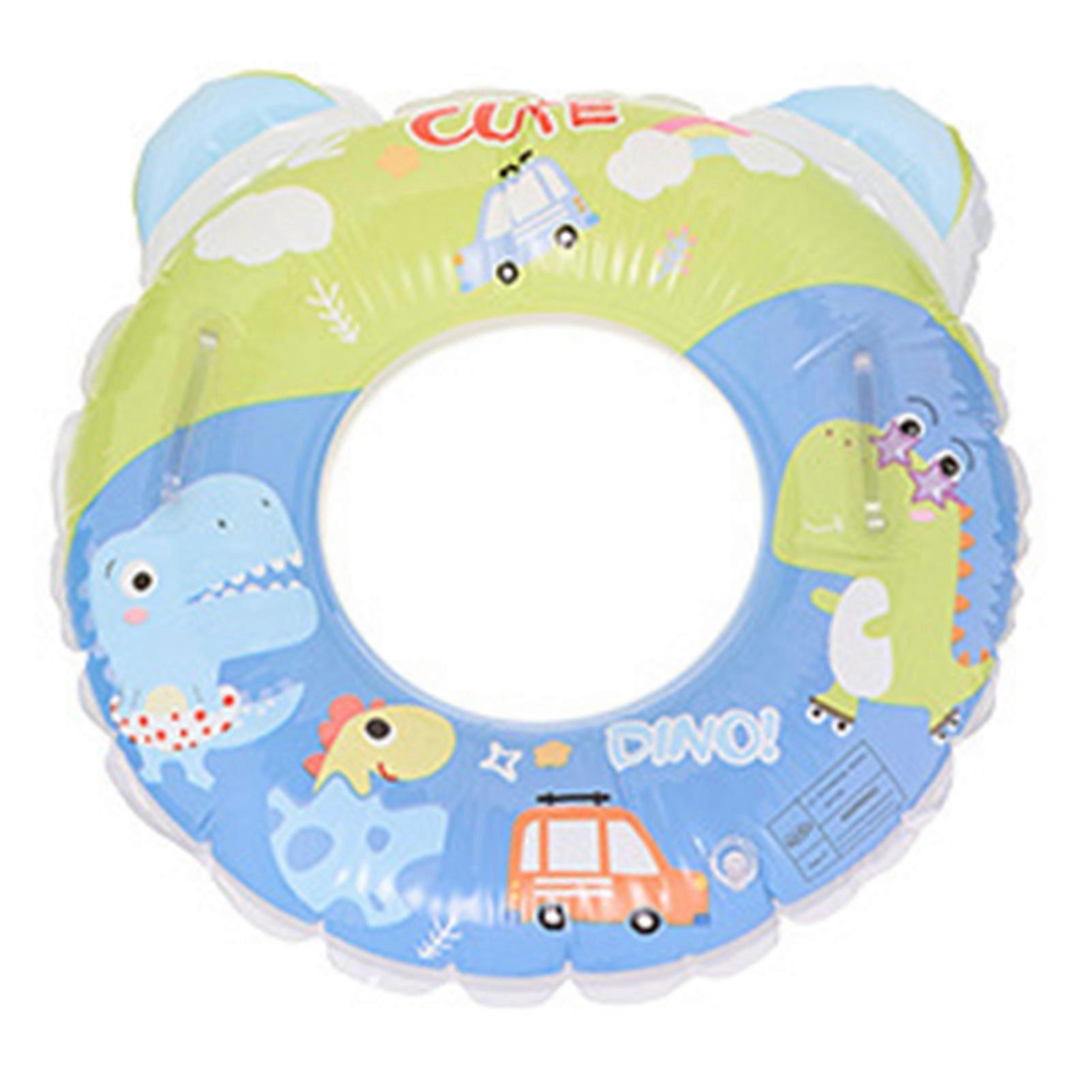 Thickened Inflatable Swimming Ring with Handle Cartoon Summer Pool Water Toy
