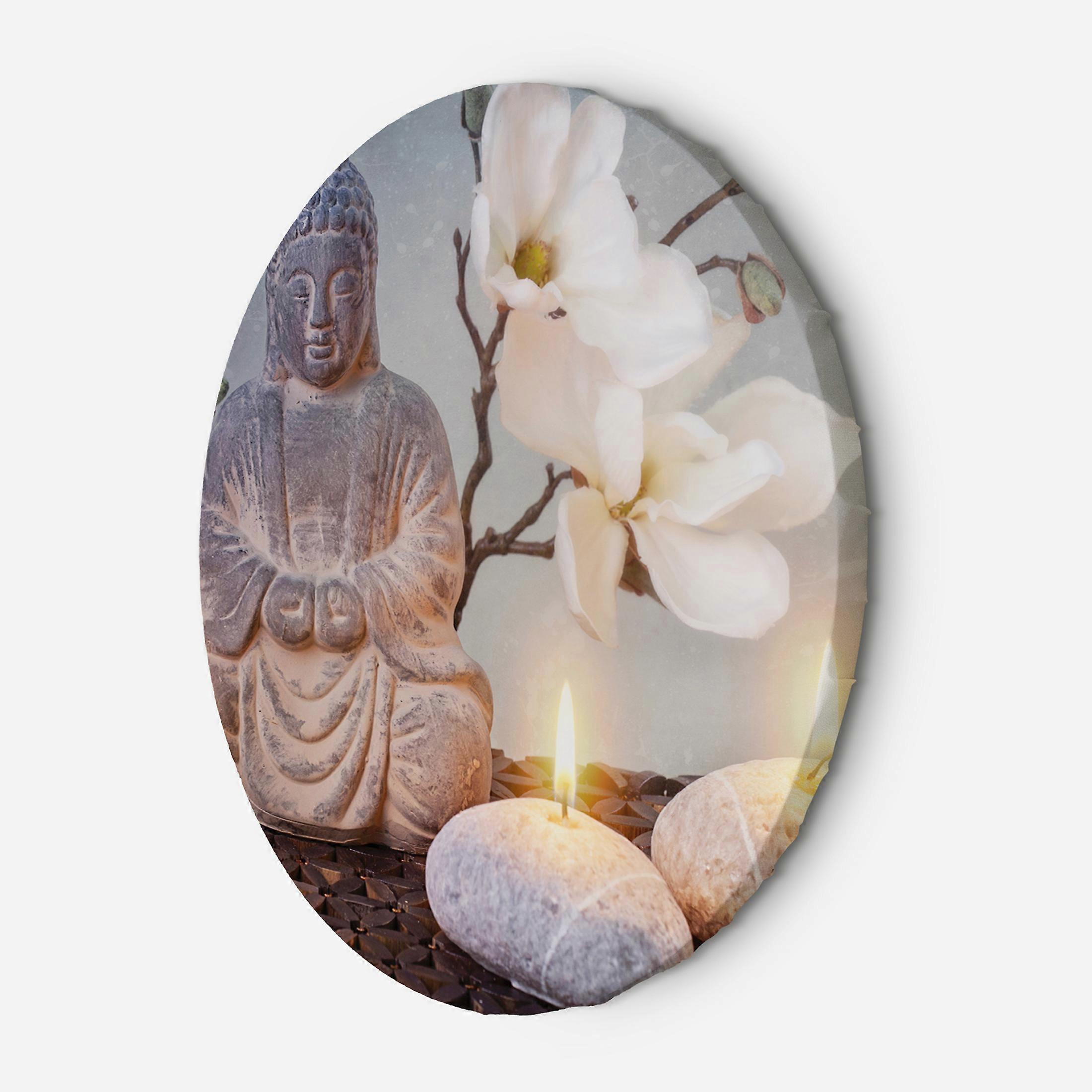 Quadro su tela, Buddha e candele - 60x60