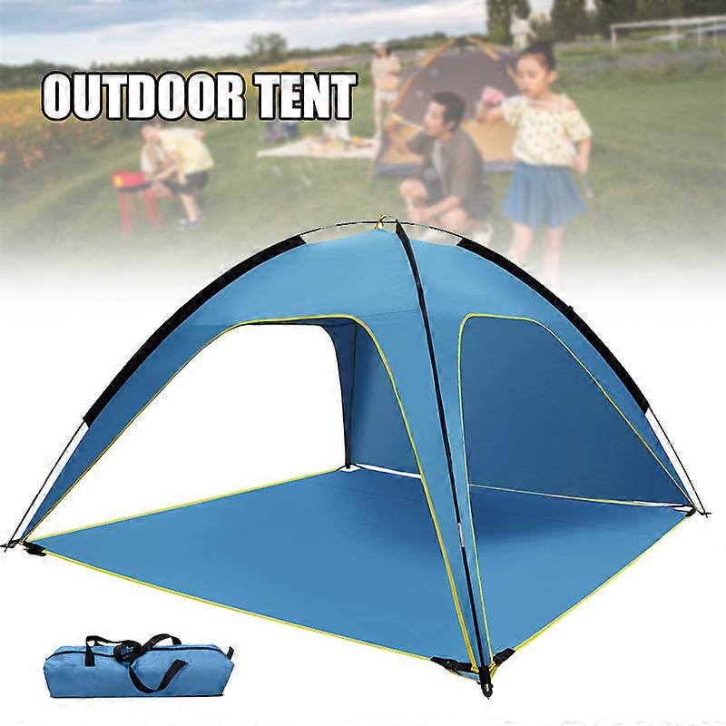 Portable Beach Tent Waterproof Sun Shelter with Storage Bag Hollow Sides Design Lightweight Easy to Install
