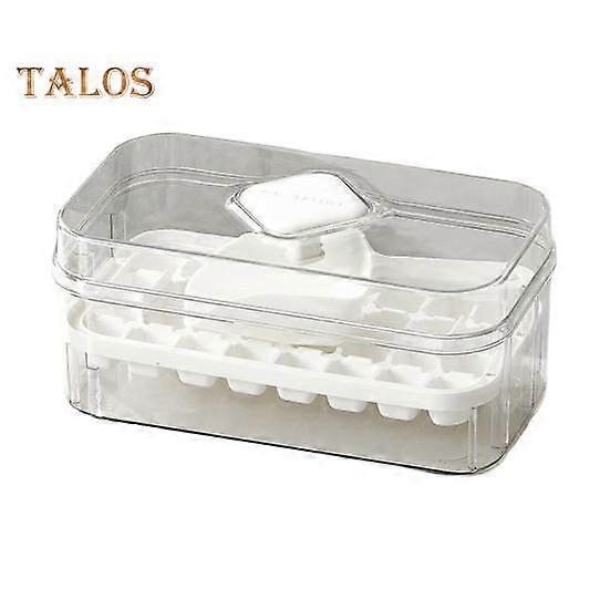 Ice Cube Tray with Shovel & Bin Stackable Ice Mold for Freezer Easy-Release Silicone Bottom One-Touch Press Design Ice Maker for Drinks Coffee Cocktai