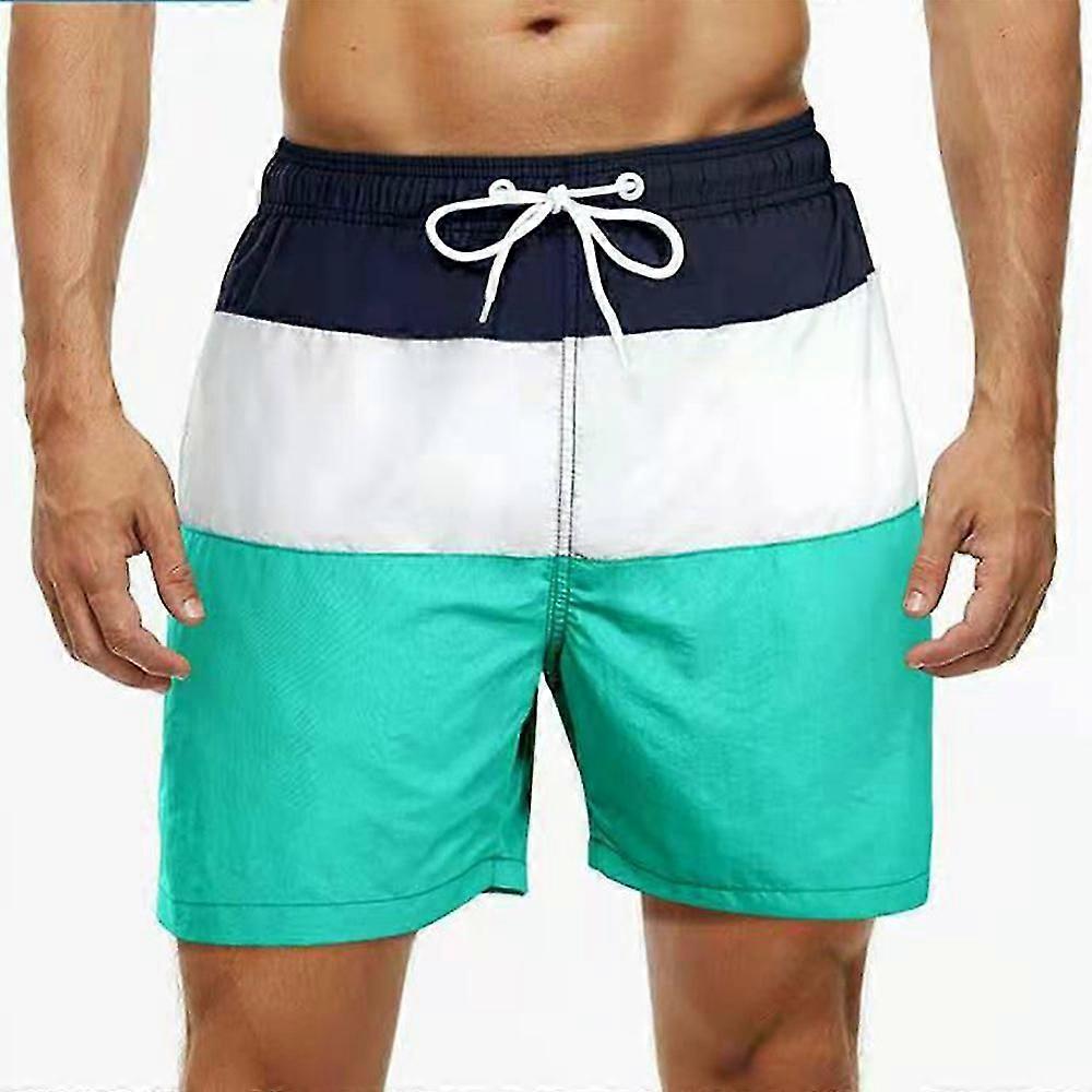 Herren Colorblock Beach Short Hosen Sommer Elasticated Taille Badehose Boxer Shorts Bademode