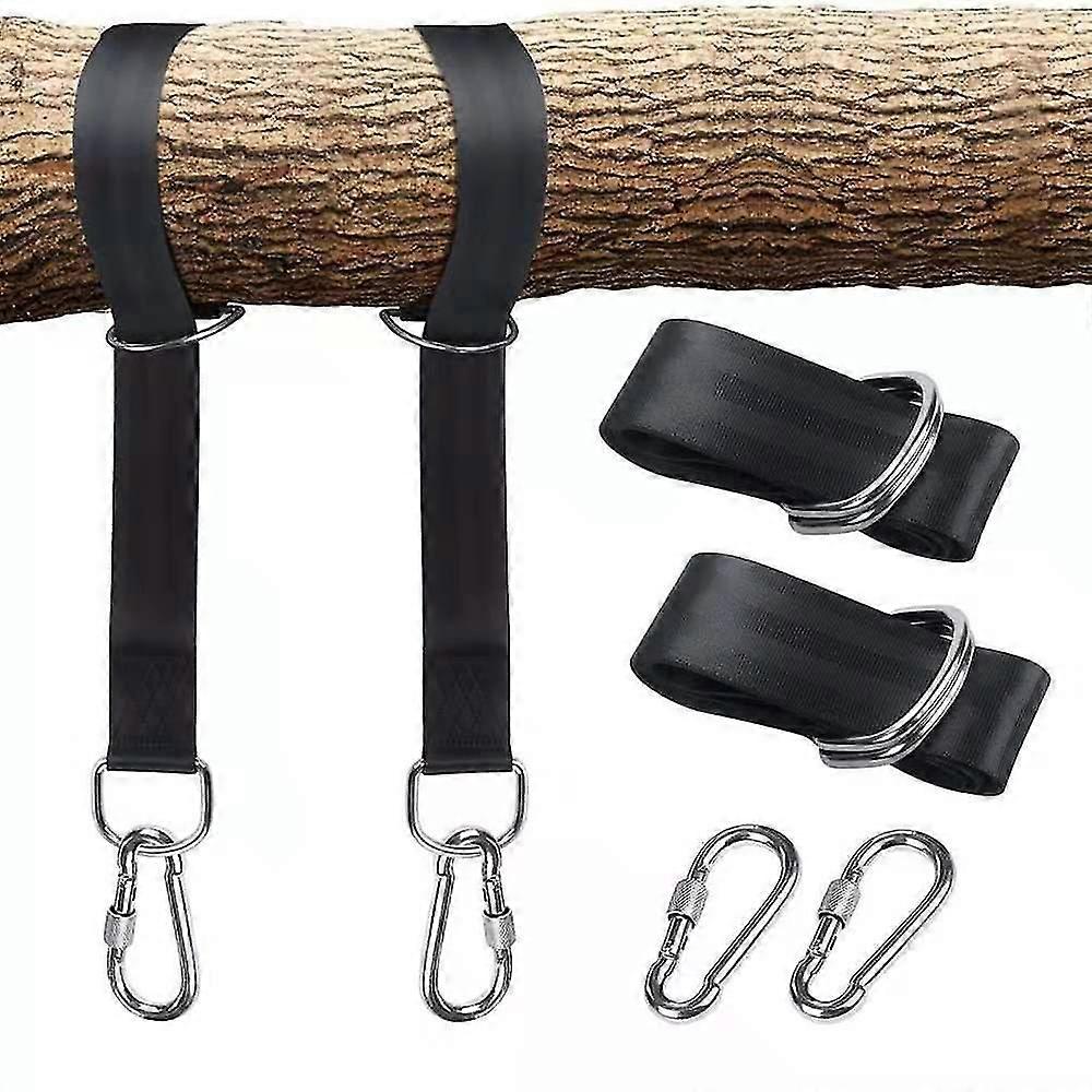 Tree Swing Straps Hanging Kit With Two Zinc Alloy Carabiners