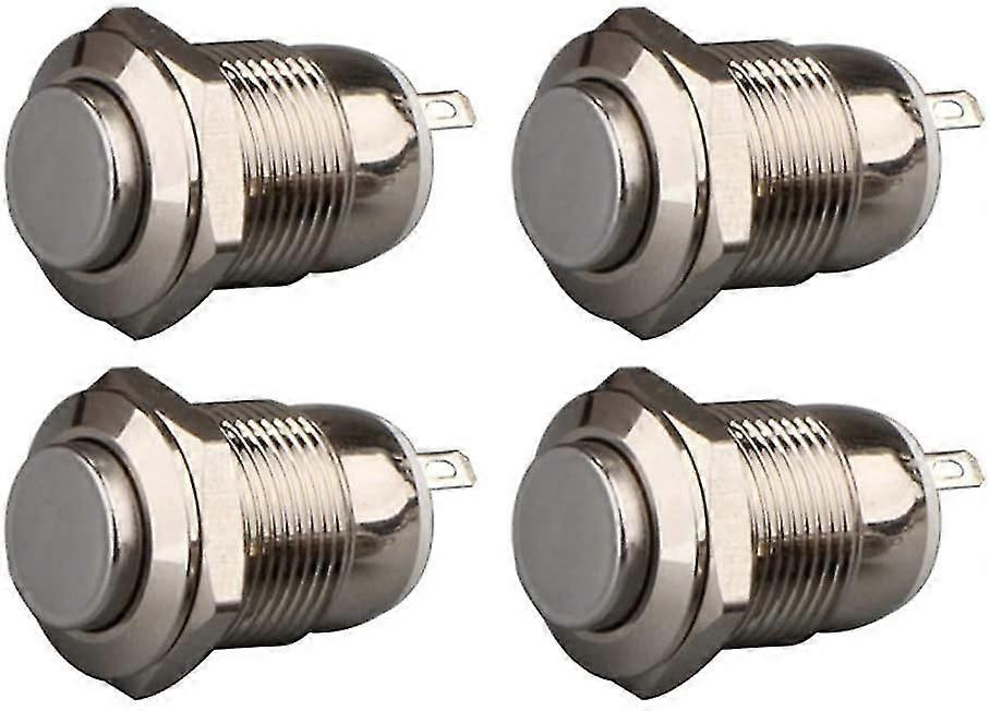 4pcs Momentary Push Button Waterproof Stainless Steel Push Button