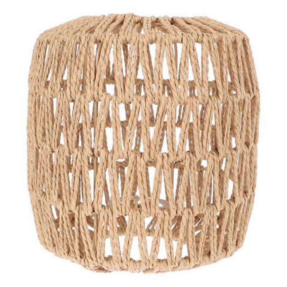 Simulerad rottinglampskärm handgjord vävd ljuskrona vintage lampskärm heminredning hängande pendel sovrum