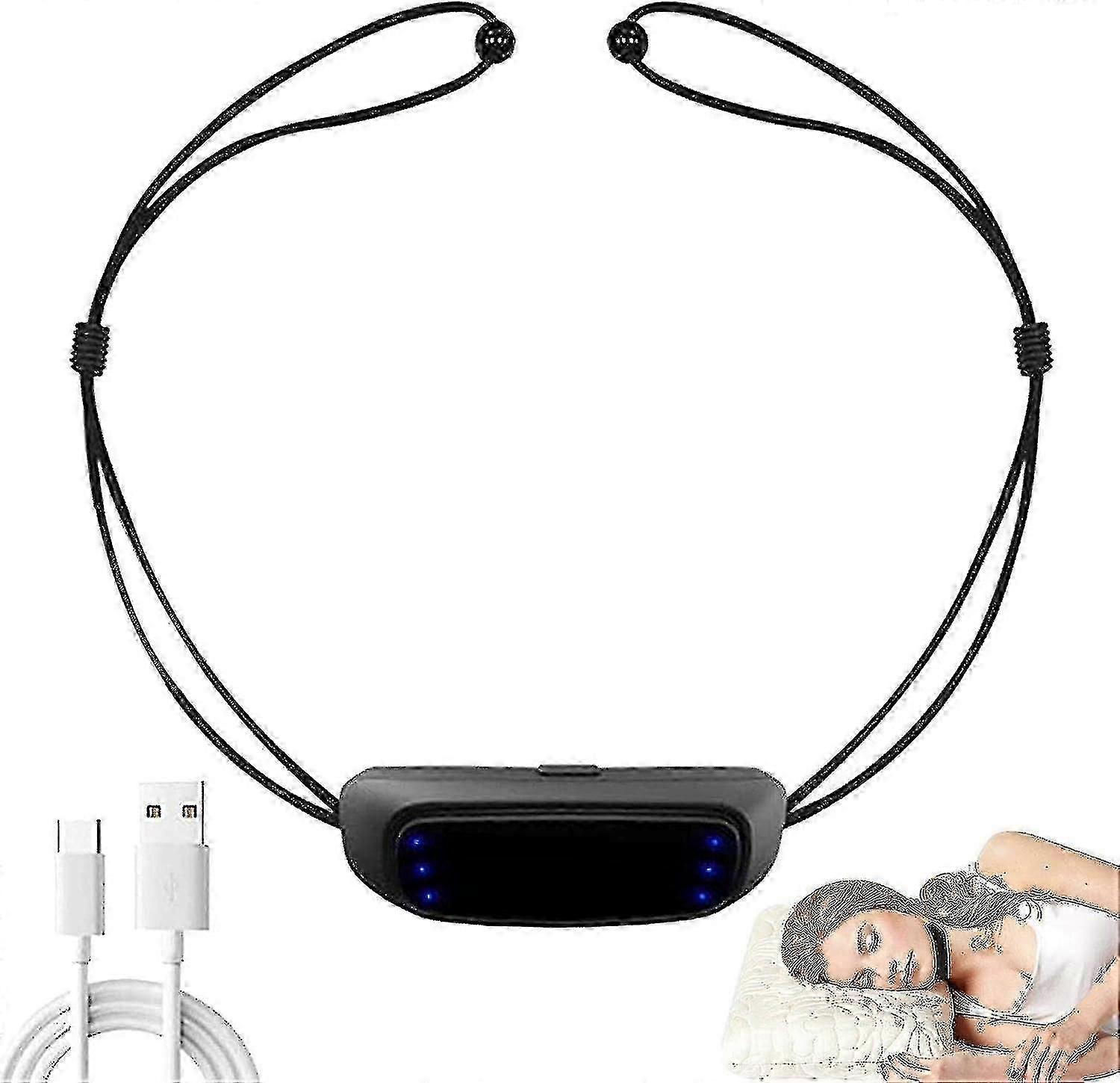 Sleep Apnea Device, Wearable Apnea Device, Anti-snoring Chin Strap To Help You Get Pure Sleep, For Men And Women.-Yvan