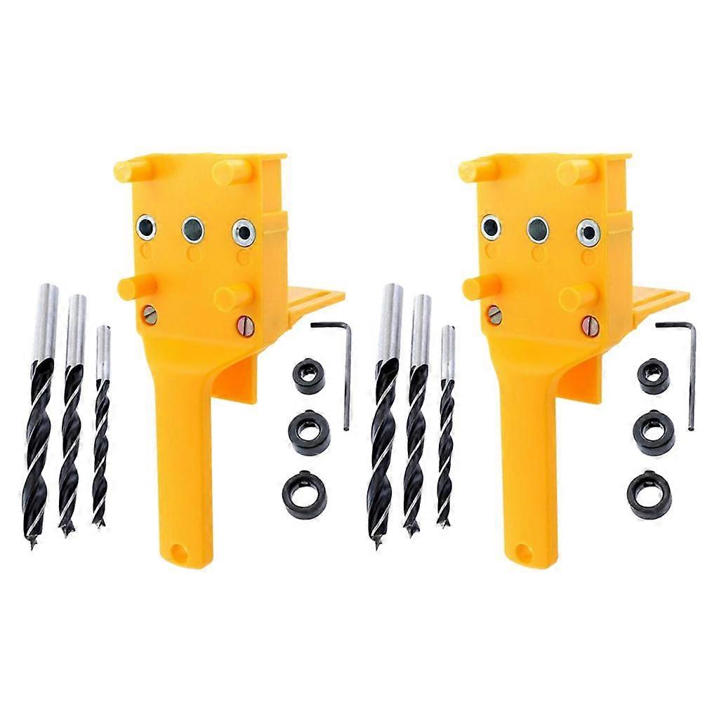2 X Handheld Self Centering Dowelling Jig Wood Dowel Hole Drilling