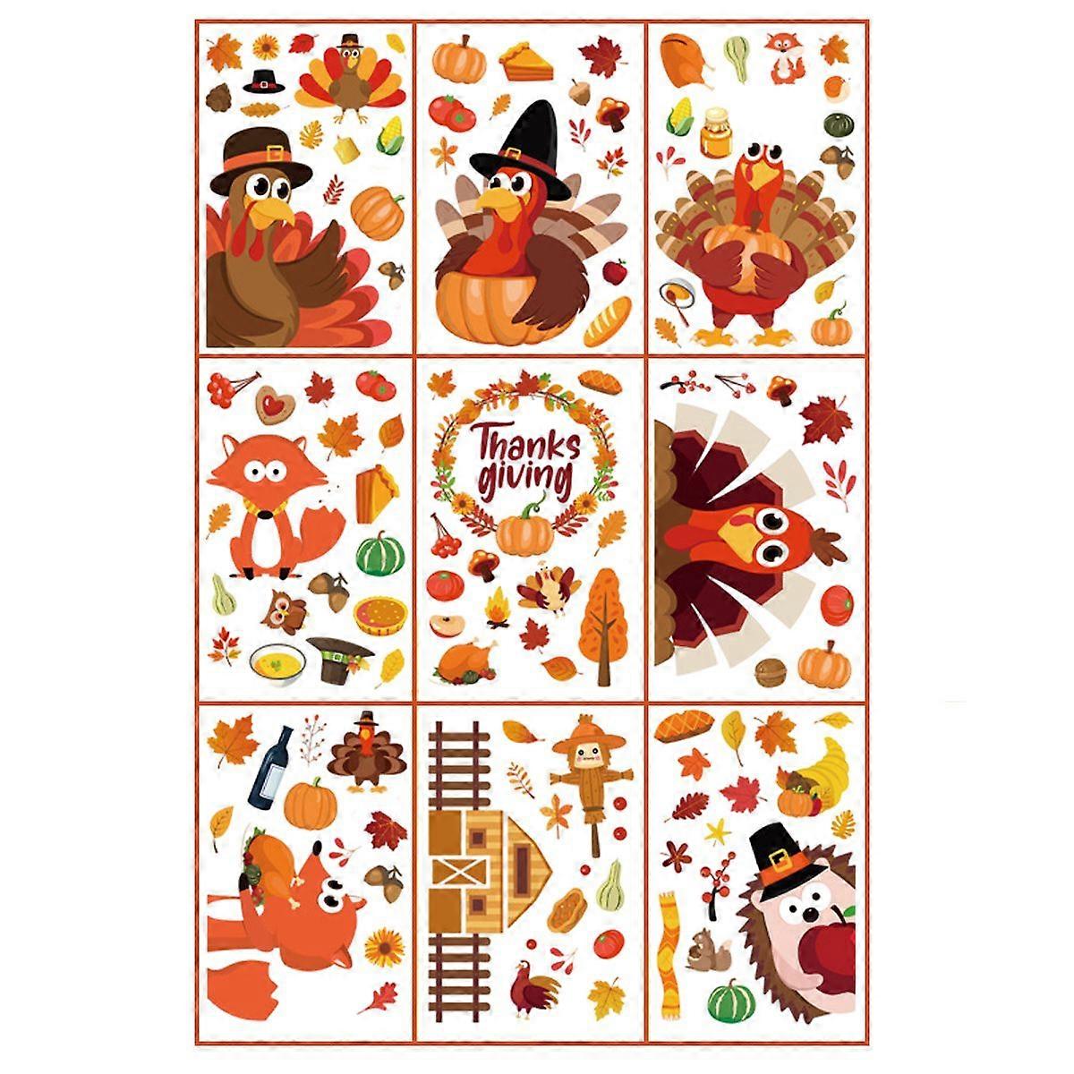 Autumn Thanksgiving window sticker electrostatic window glass wall