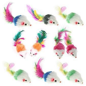 10-Pack Harige Muis Huisdier Speelgoed - Kleurrijk