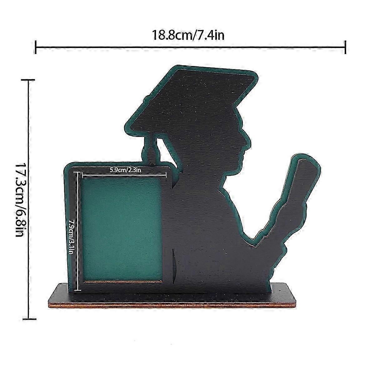2PCS Class of 2024 Graduation Frame Wooden Table Graduation Picture Frame Home Desktop Ornaments Fi