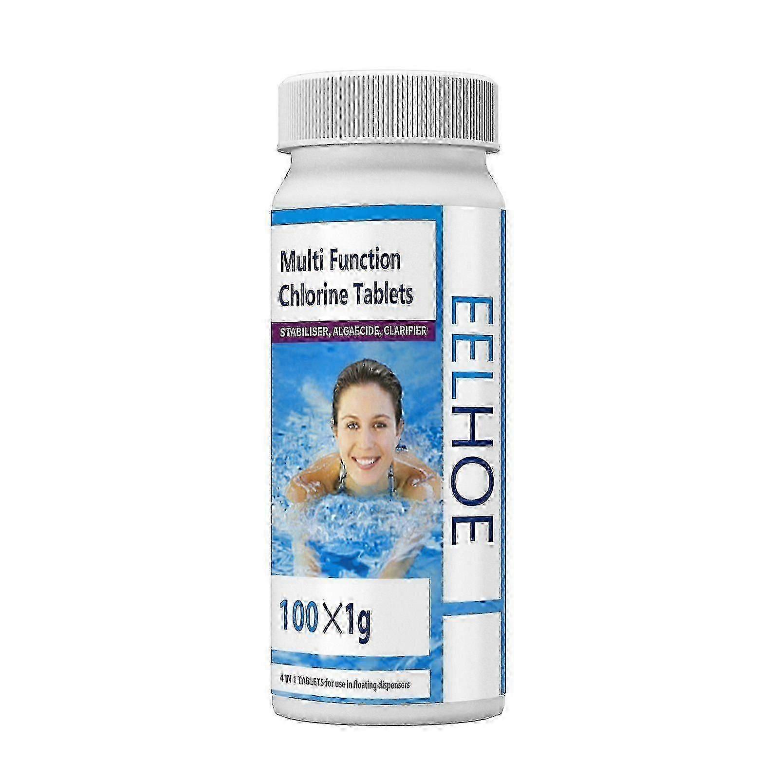 Pool Effervescent Chlorine Tablets, Water Quality Cleaner Remove Algae And Green Water Decontamination Effervescent Tablets