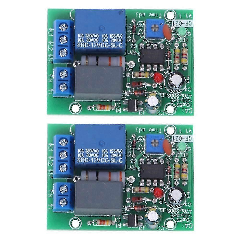 2PCS Time Delay Relay Module Industrial Control Elements for Monostable Circuit (100-240V)