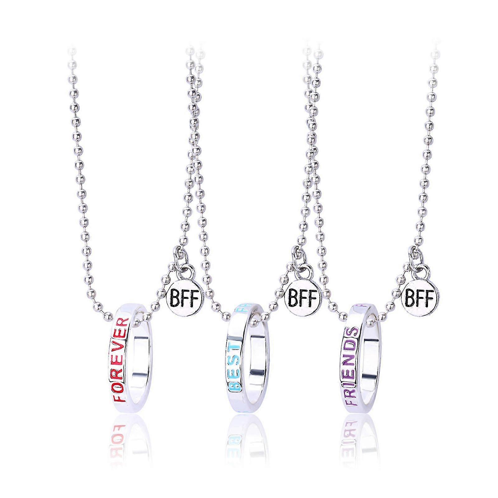 3 Partes/conjunto Forever Best Friends Bff Anel Pingente Colares Clavicle Chain