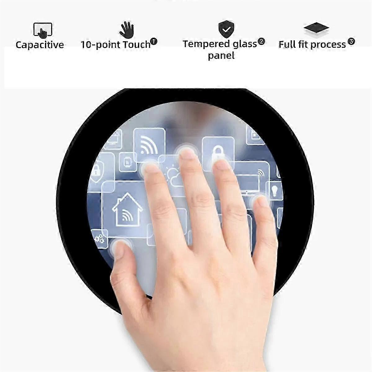 3.4" Round IPS Touch Screen Monitor 800x800 Resolution 10-Point Control for Raspberry Pi 4B 3B+ 3B CM4