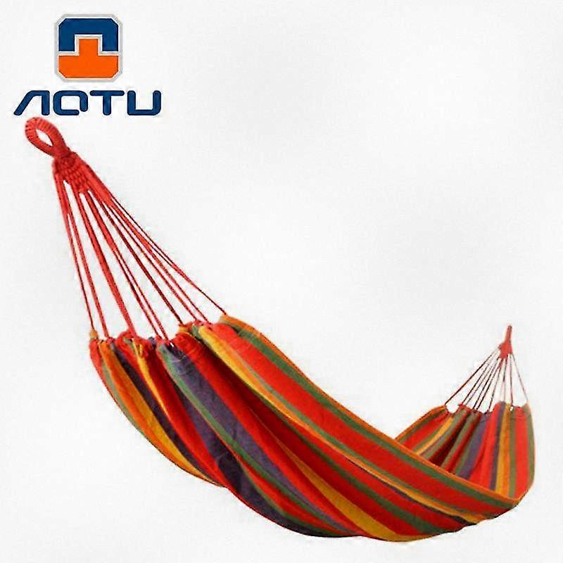 Outdoor Thickened Canvas Hammock for Leisure Use with Large Load-bearing Capacity