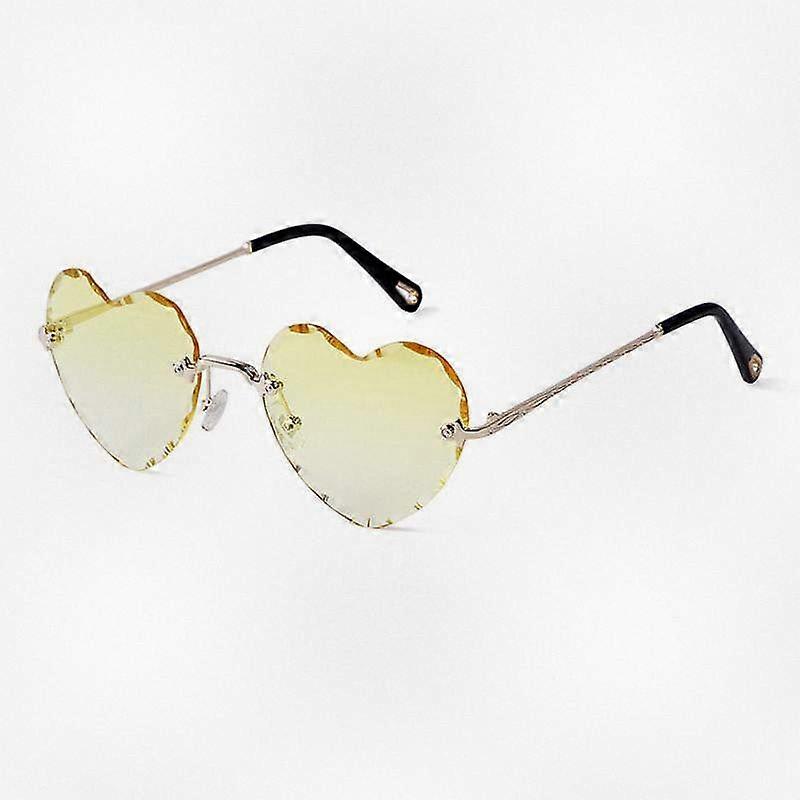 Heart Shape Rimless Sunglasses for Women