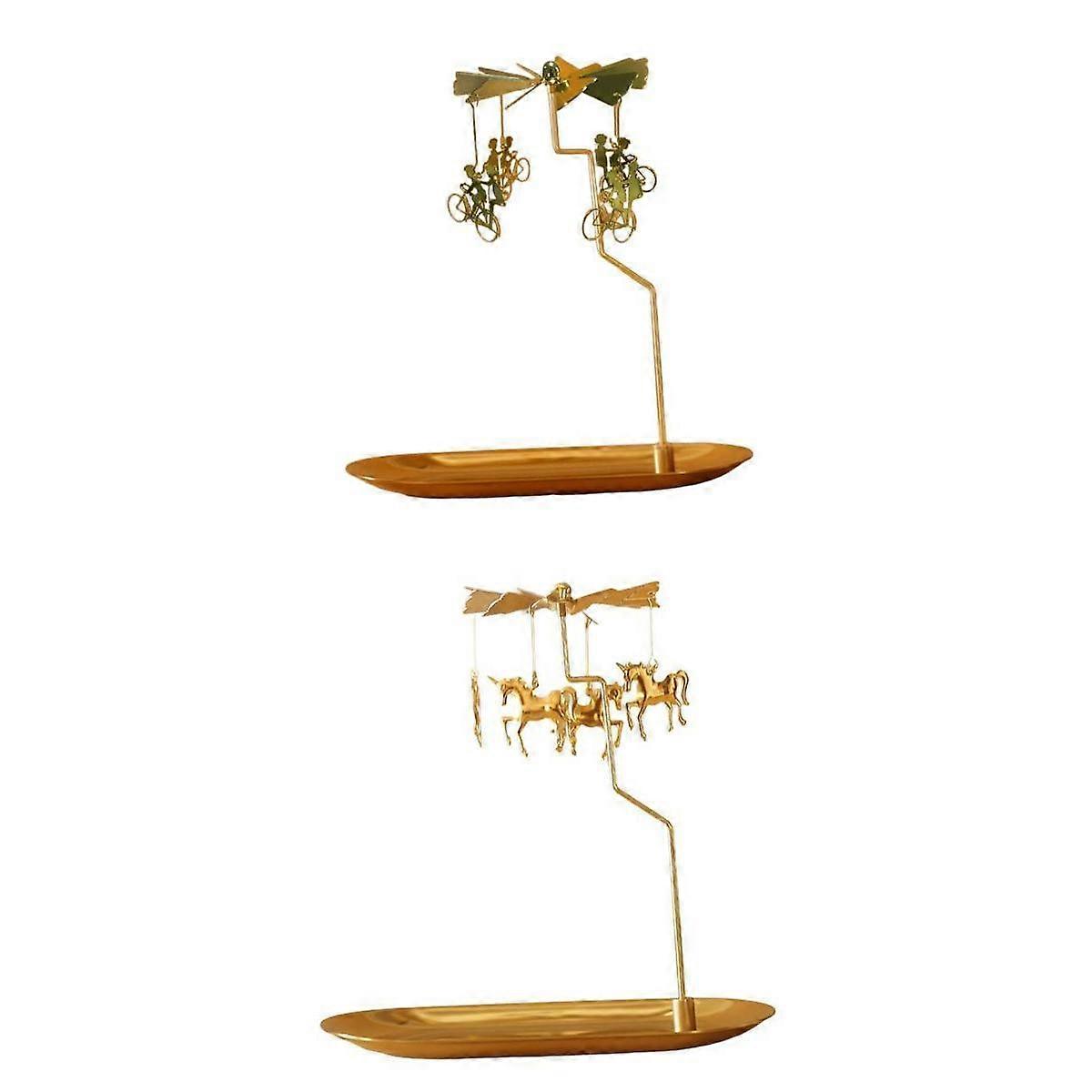 2x Candle Holder -Rotating Tea