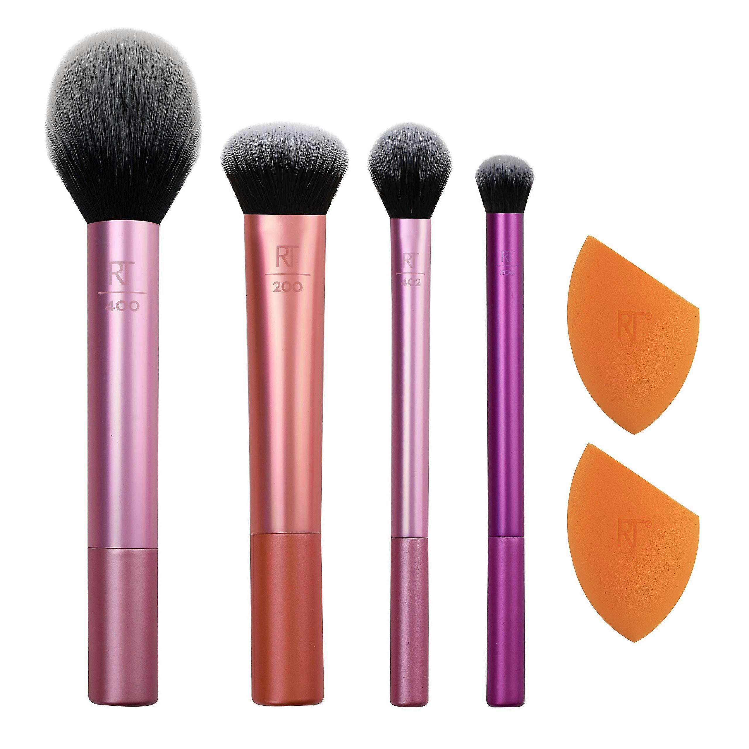 Makeup Brush Set with 2 Sponge Blenders, 6 Piece Set (Pack of 2)