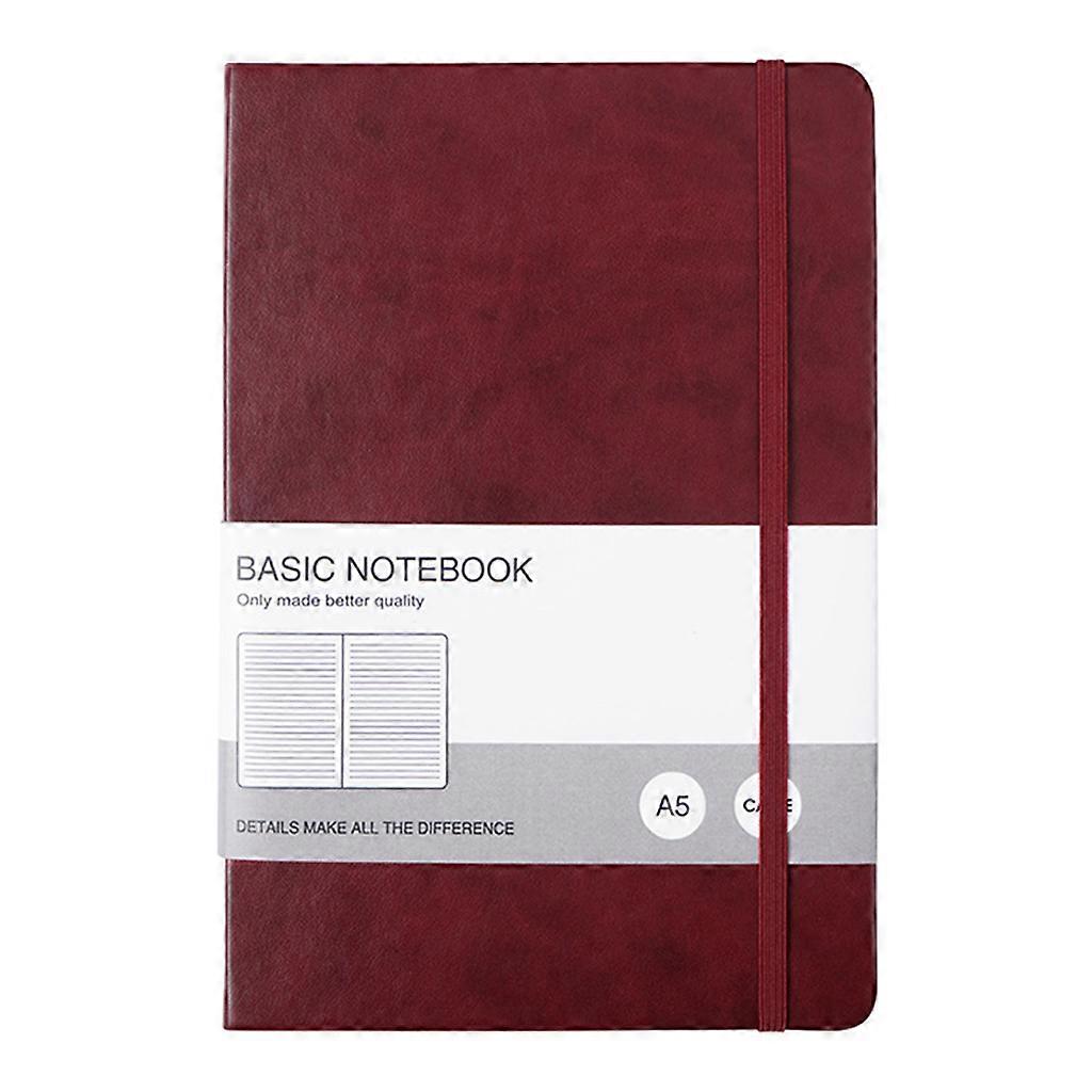 A5 Simple Retro Fashion Business Notebook Office Notepad 128 Sheets Hardback Notebook Ruled Notepad Lined Premium Book  Red