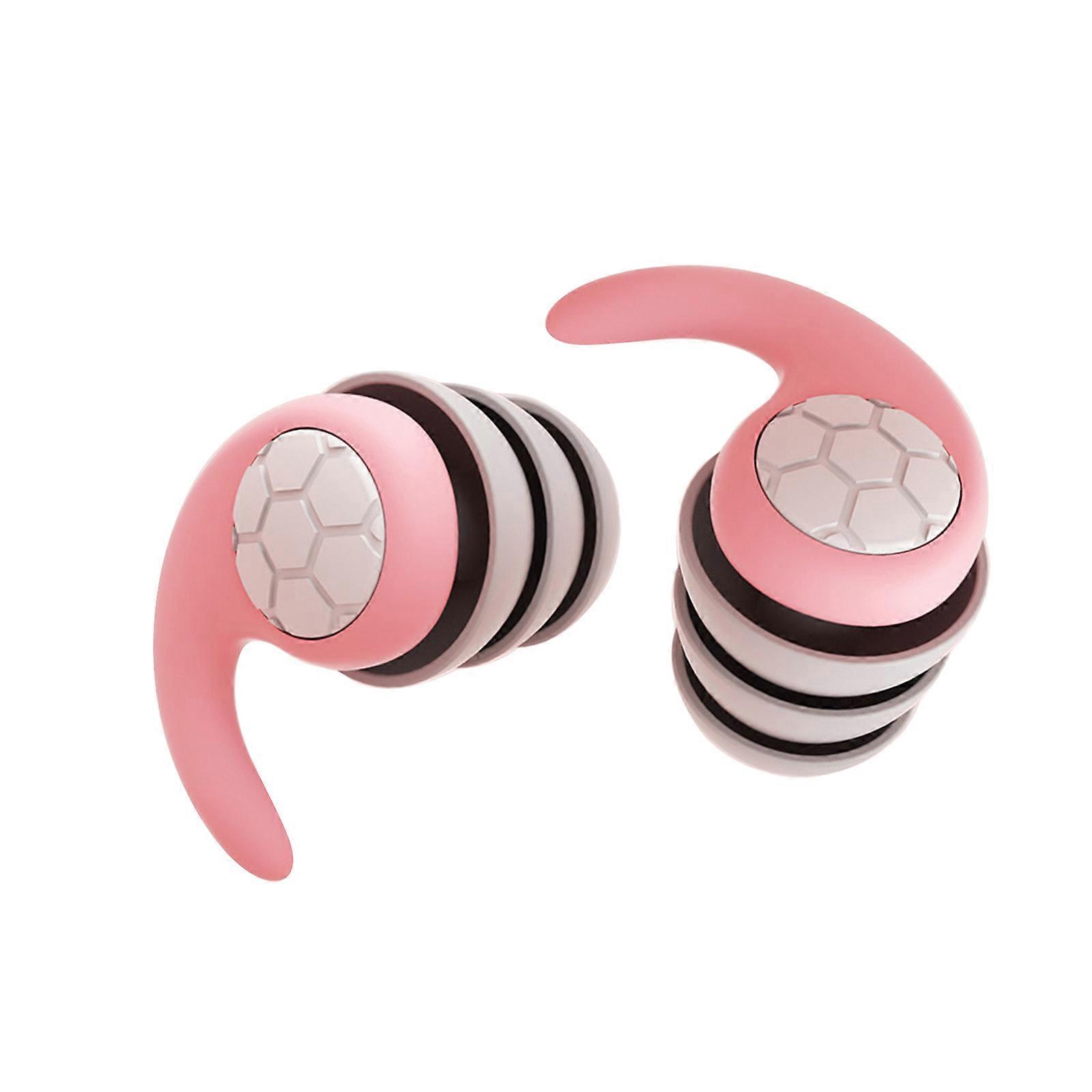 Bouchons d’oreille en silicone souple réutilisables Bouchons d’oreille antibruit Bouchons d’oreille confortables et étanches pour nager et dormir les enfants rose
