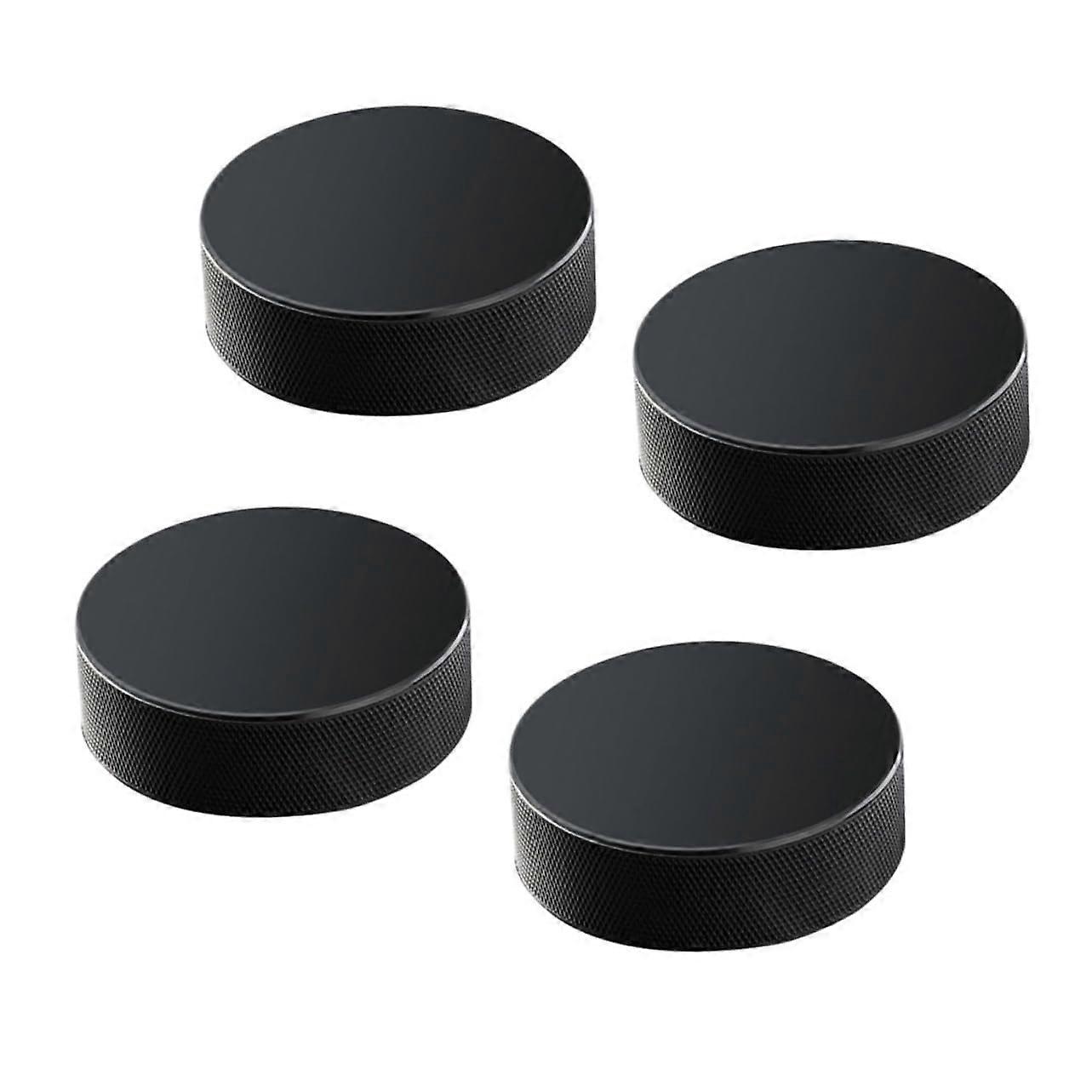 Pack of 4 Ice Hockey Pucks Black Hockey Pucks Ice Hockey Sticks