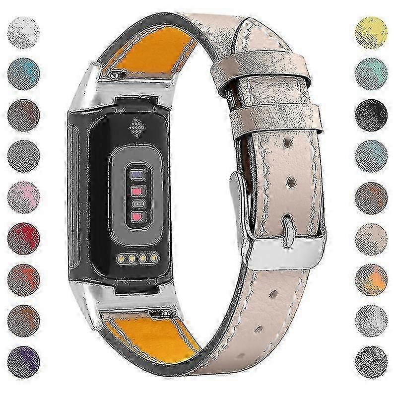 Genuine Leather Adjustable Replacement Band for Fitbit Charge 6/5