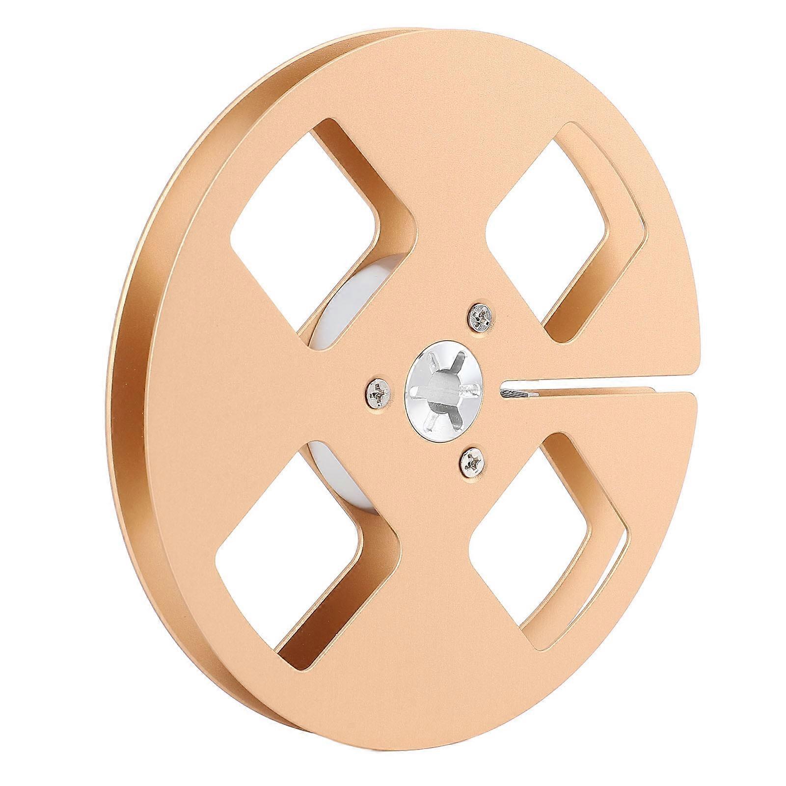 1/4 5 Inch Empty Tape Reel Aluminum Alloy Open Reel Sound Tape Empty Reel with 4 Hole for NAGRA for Studer ReVox Reel to Reel Recorder Gold 