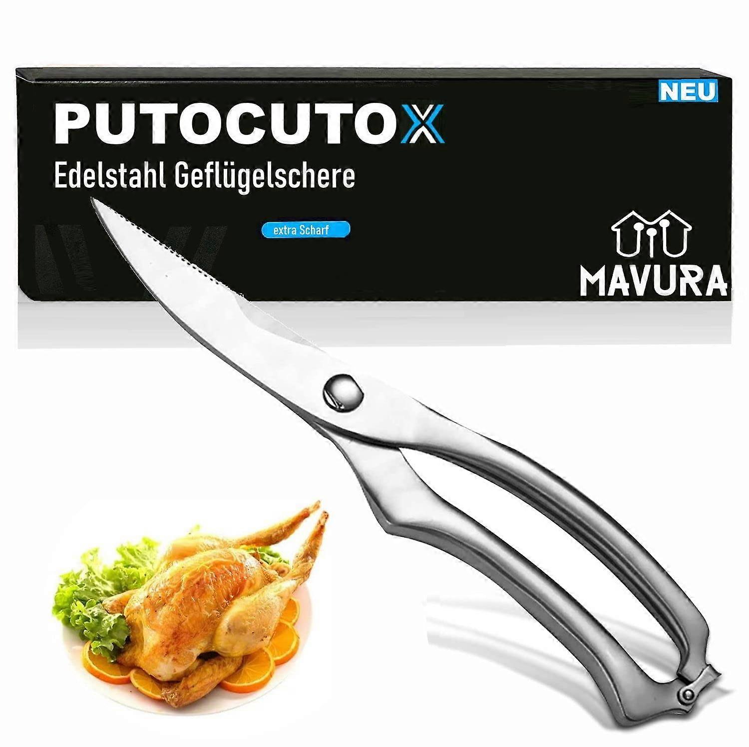 Putocutox Stainless Steel Poultry Scissors Meat Scissors Chicken Scissors For Kitchen Use