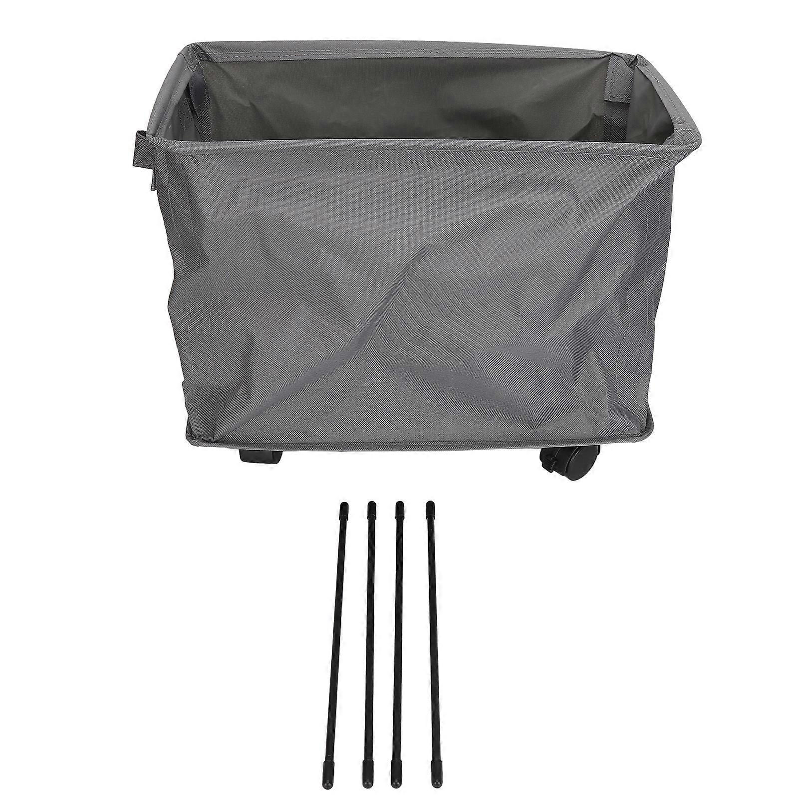 Collapsible Slim Rolling Laundry Basket on Wheels in Dark Gray