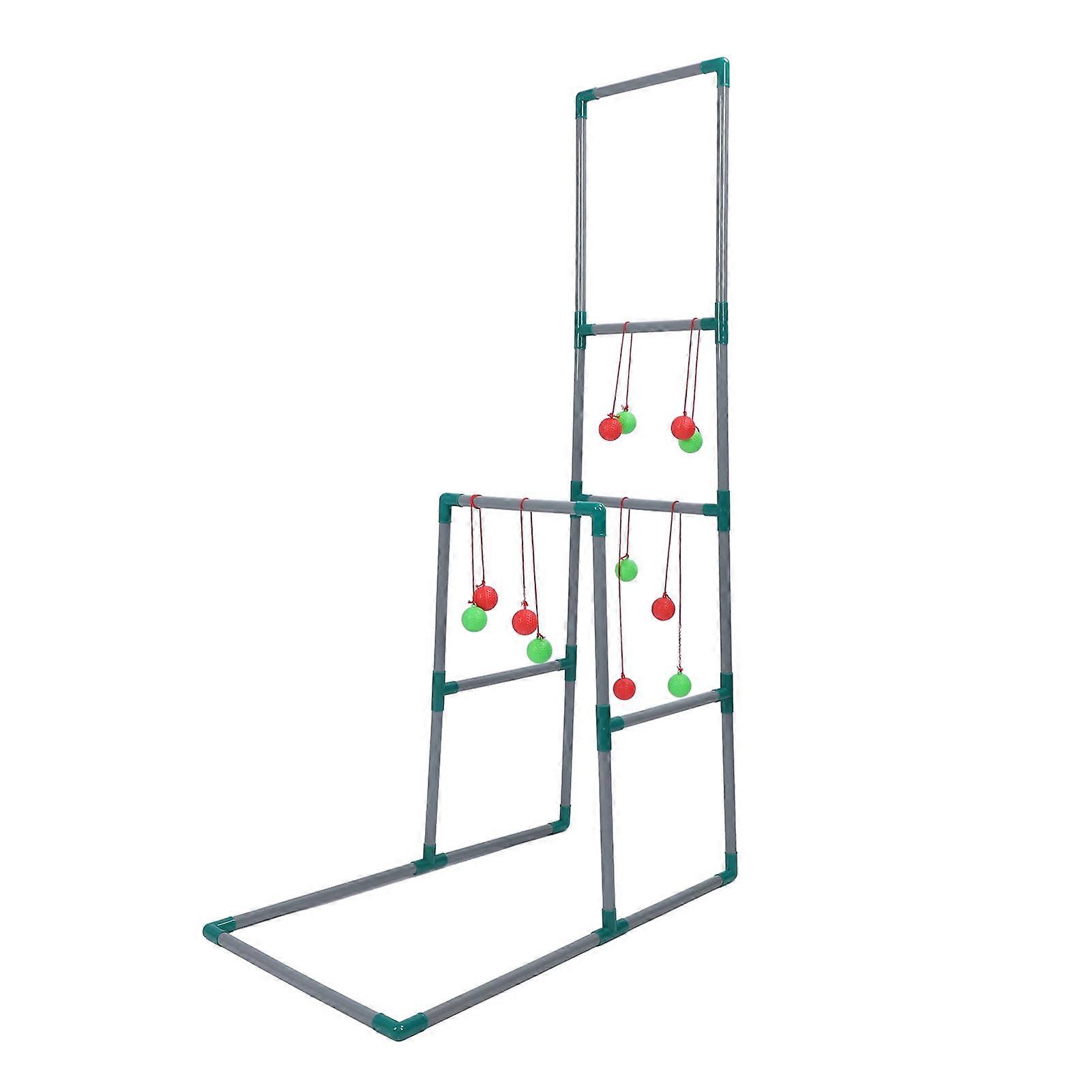 Ladder Ball Game with 12 Throwing Balls Double Layer Complete Ladder Toss Game for All Skill Level Indoor Outdoor