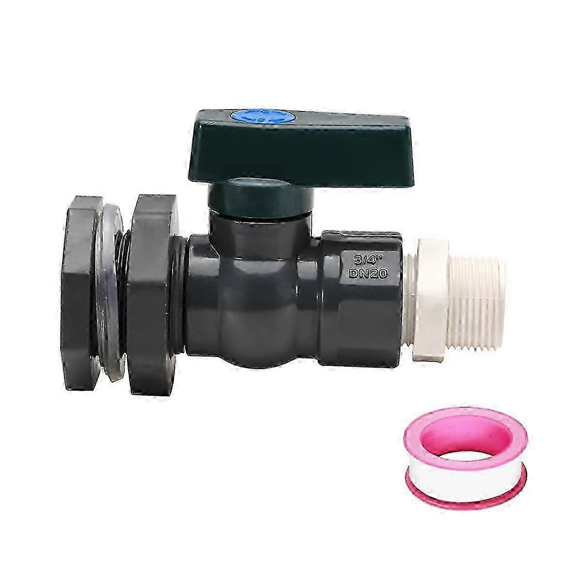 PVC Rain Barrel Diverter Kit, 3/4 Inch Valve for Rain Barrels and Spigot Assembly with Bulkhead Fitting Compatibility