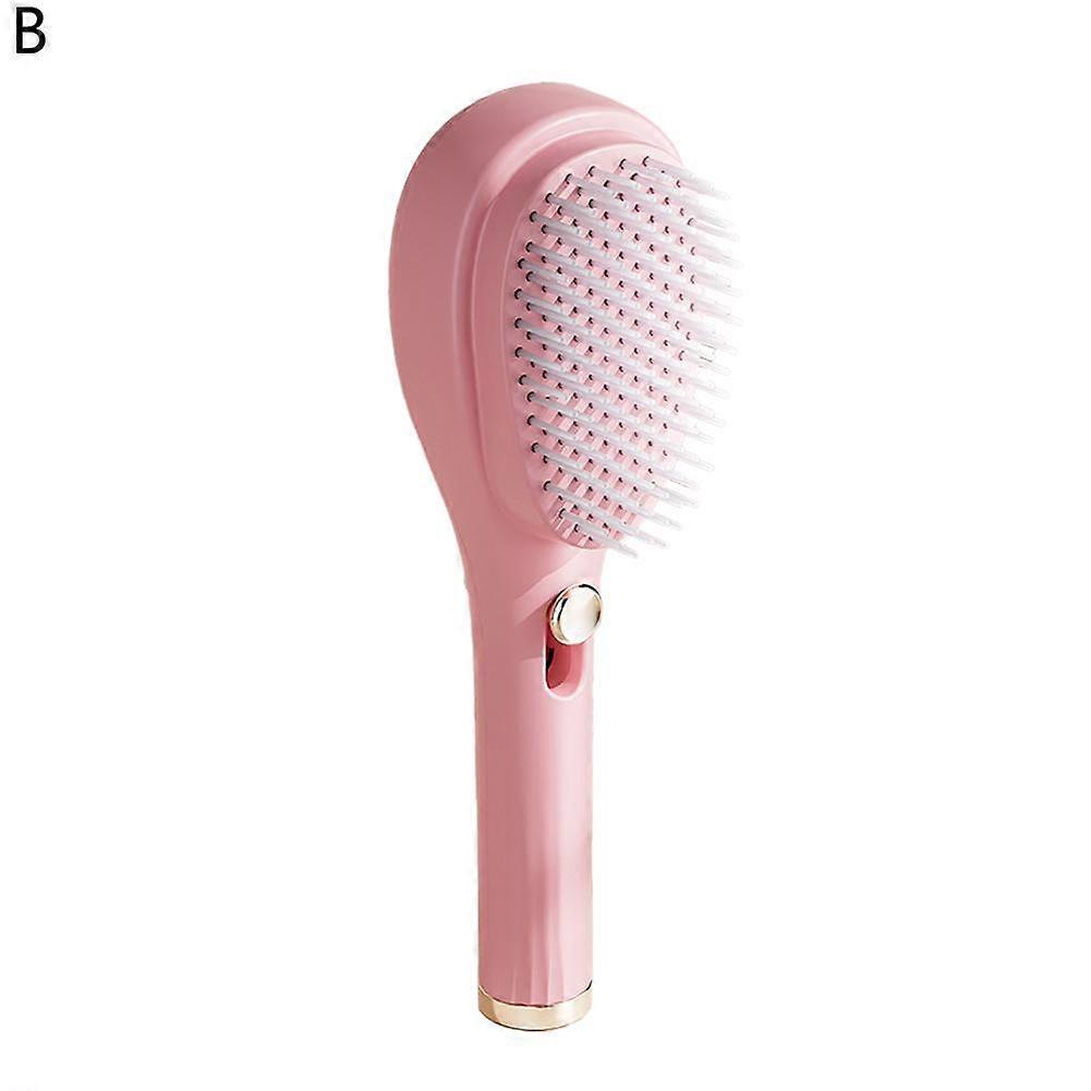 Pink (B)$Retractable comb magic comb household scalp cleaning special anti-static portable fluffy scalp massage comb