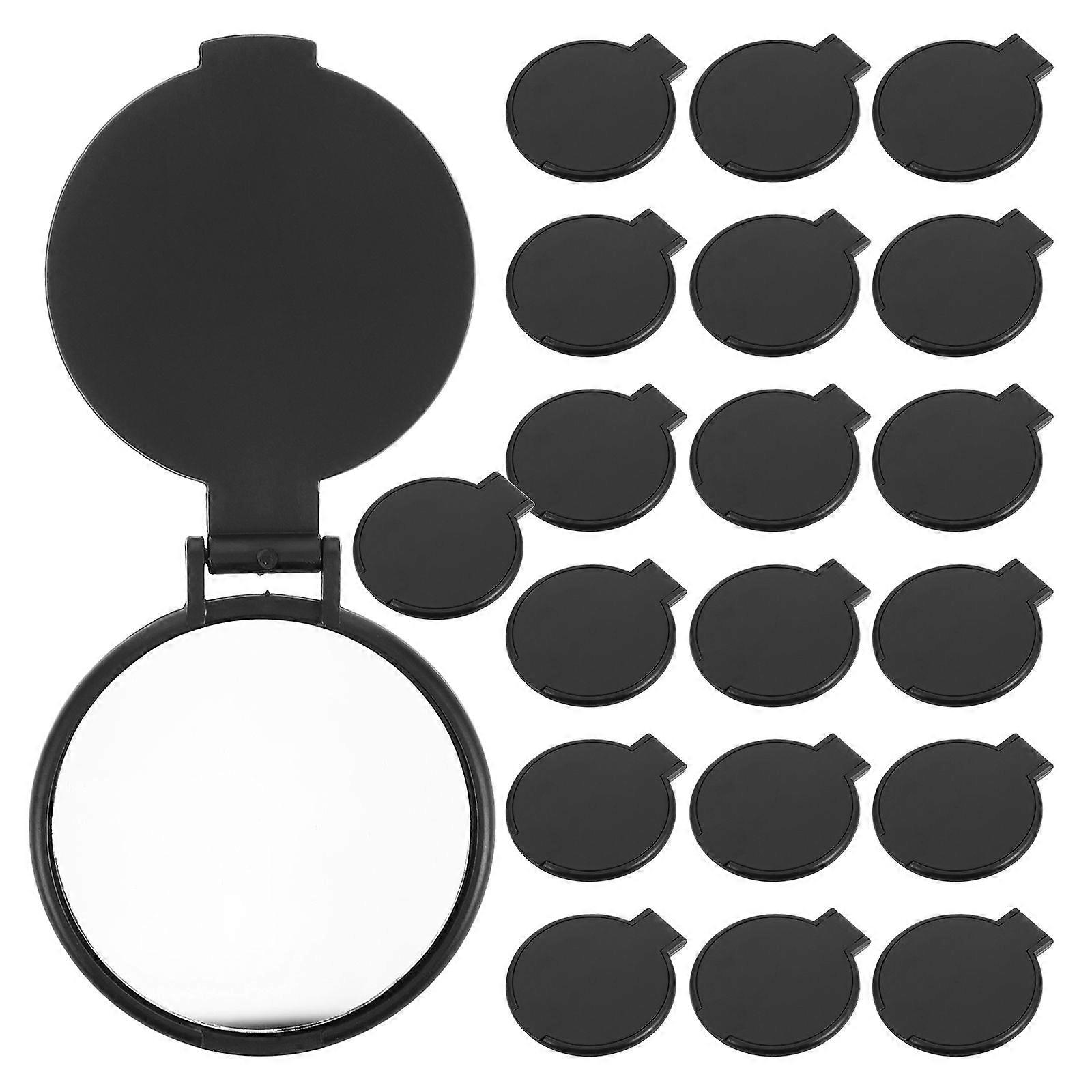 20pcs Compact Mirror Bulk Portable Folding Makeup Mirror For Purse Small Handheld Mirror Travel-Friendly Sleek Black Pocket Mirror