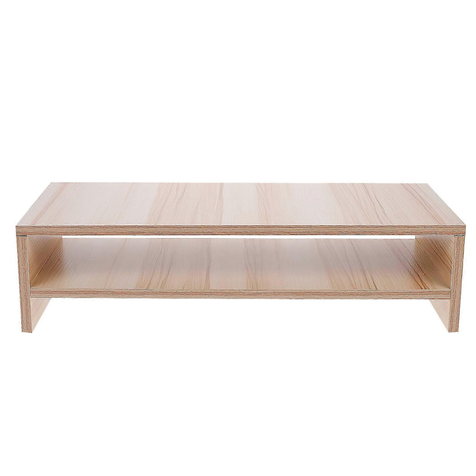 Storage Bracket Monitor Riser Wood Single Monitor Stand Desktop Monitor Bracket Light Brown 50x19.8x13CM Storage Function 1Pcs